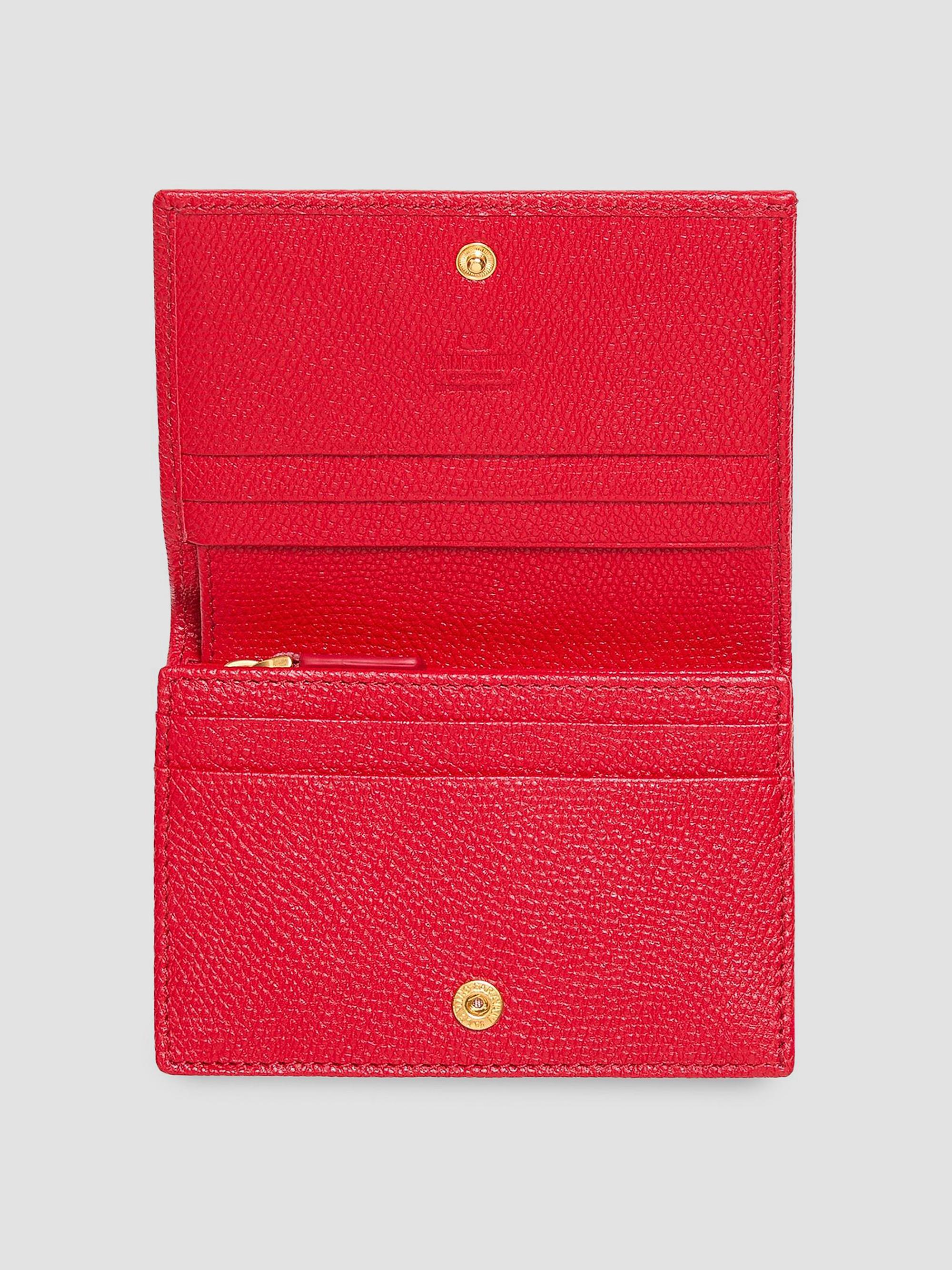 Valentino Garavani Women's VLogo Signature Grainy Calfskin Leather Wallet - Rouge Pur | Thumbnail 2