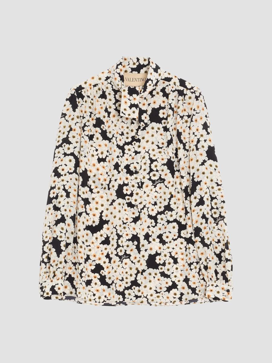 Valentino Women's Crepe De Chine Shirt In Neutral