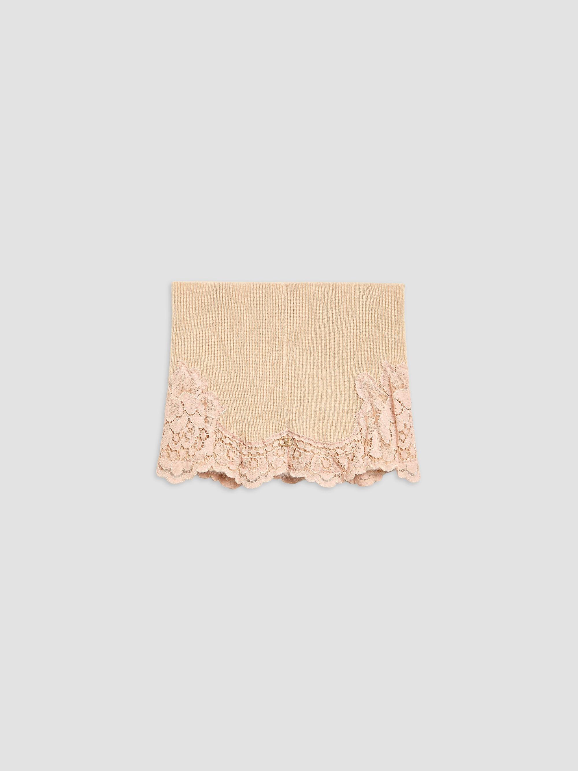 Valentino Garavani Women's VLogo Signature Cashmere and Lace Headband - Alabaster | Thumbnail 2