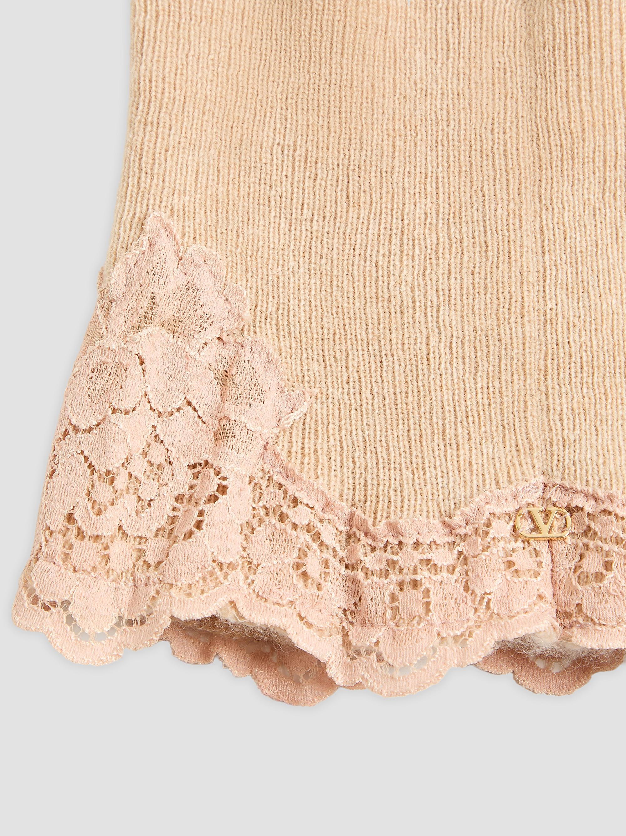 Valentino Garavani Women's VLogo Signature Cashmere and Lace Headband - Alabaster | Thumbnail 4