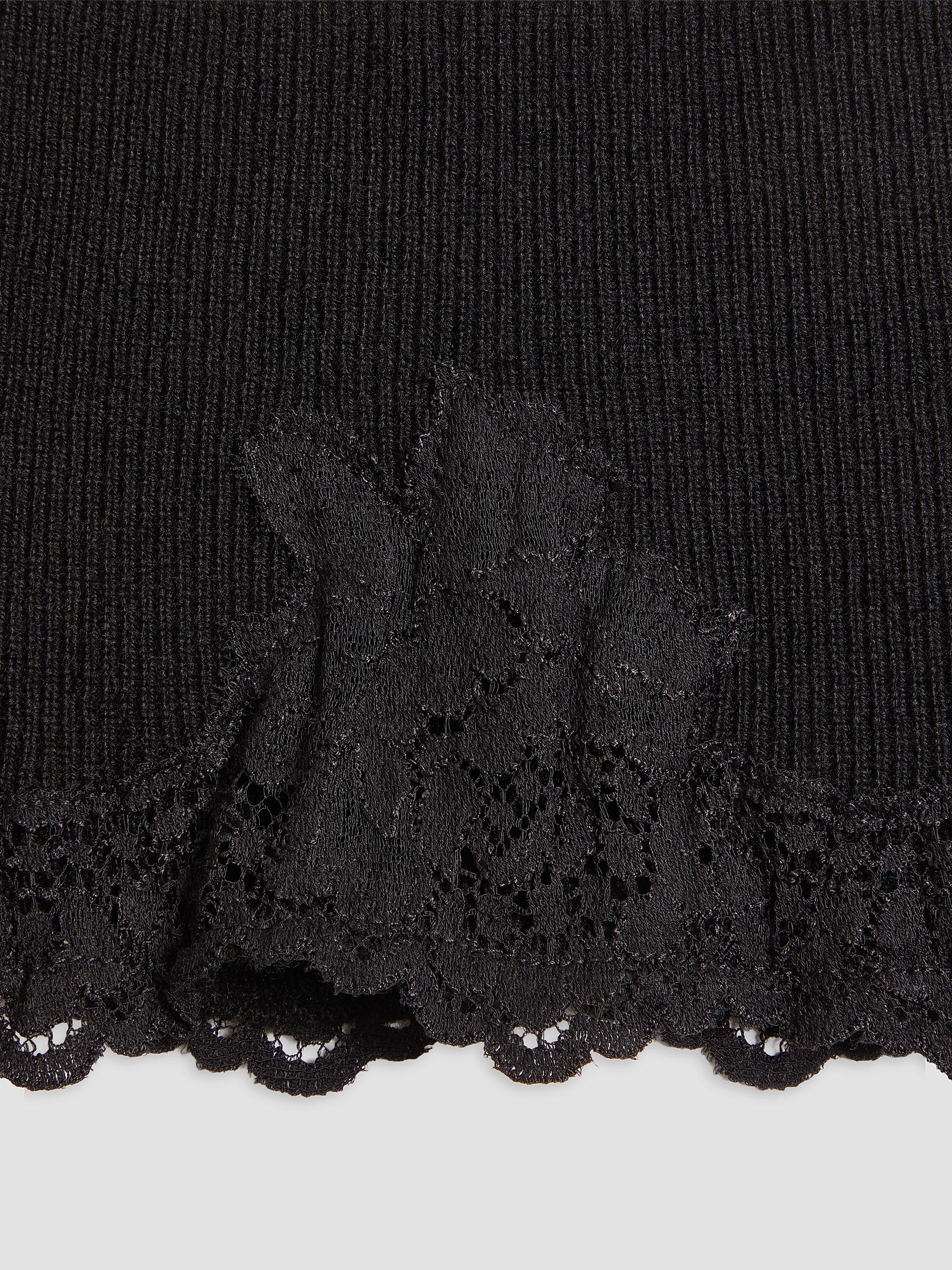 Valentino Garavani Women's VLogo Signature Cashmere and Lace Headband - Black | Thumbnail 4