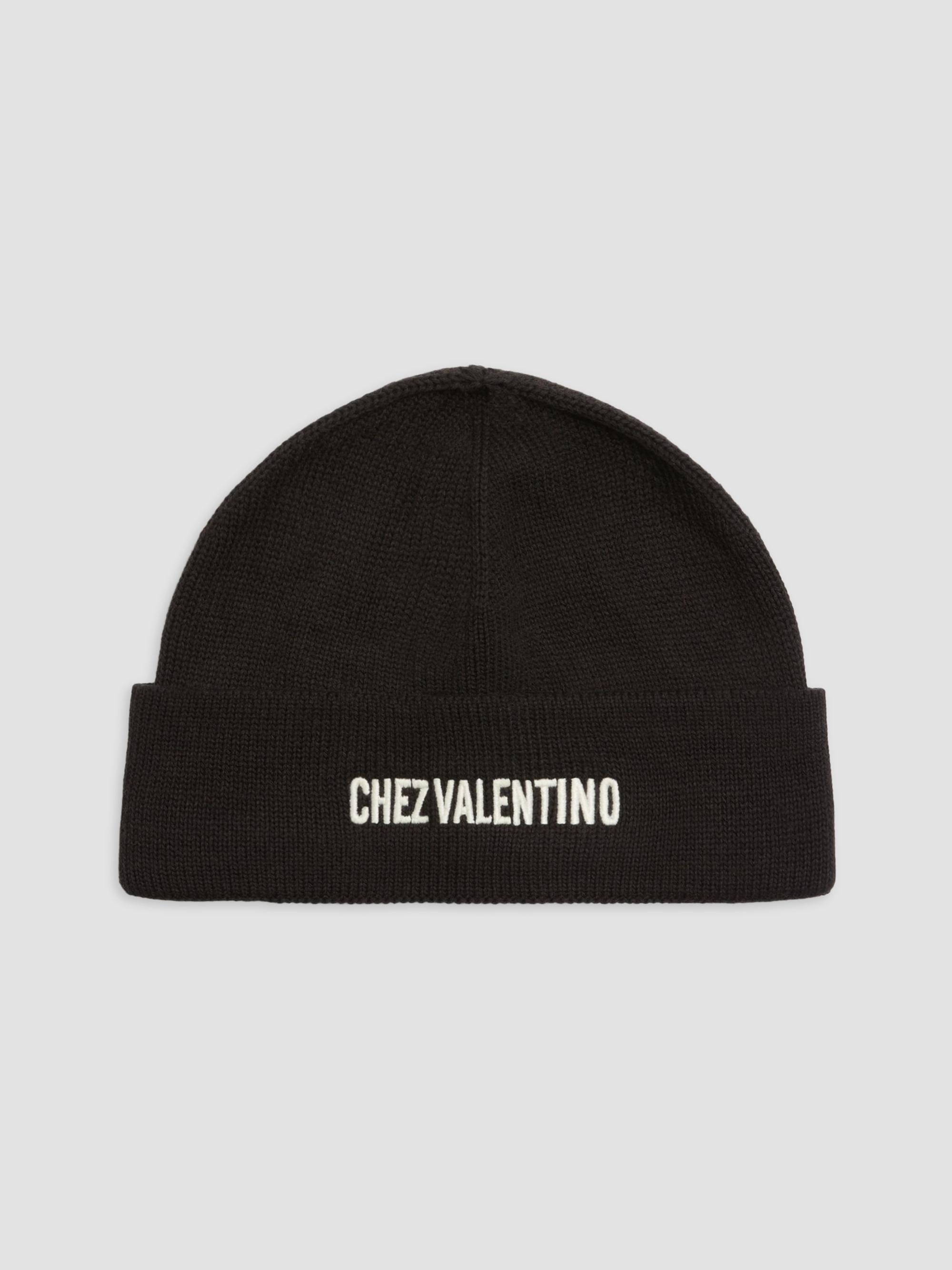 Valentino Garavani Men's Knitted Wool Beanie - Black | Thumbnail 6