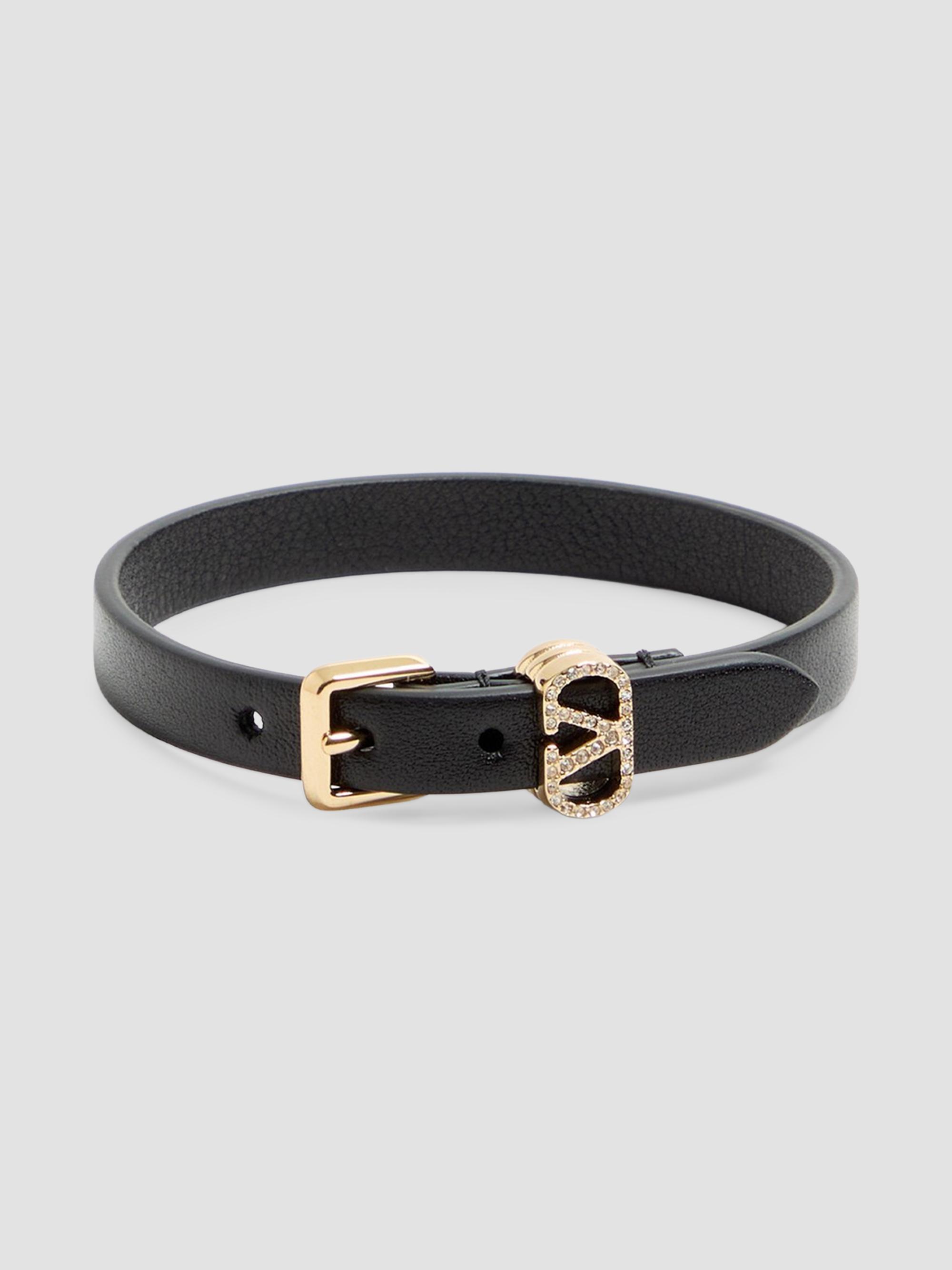 Valentino Garavani V-Logo Signature Leather Bracelet | Saks Fifth