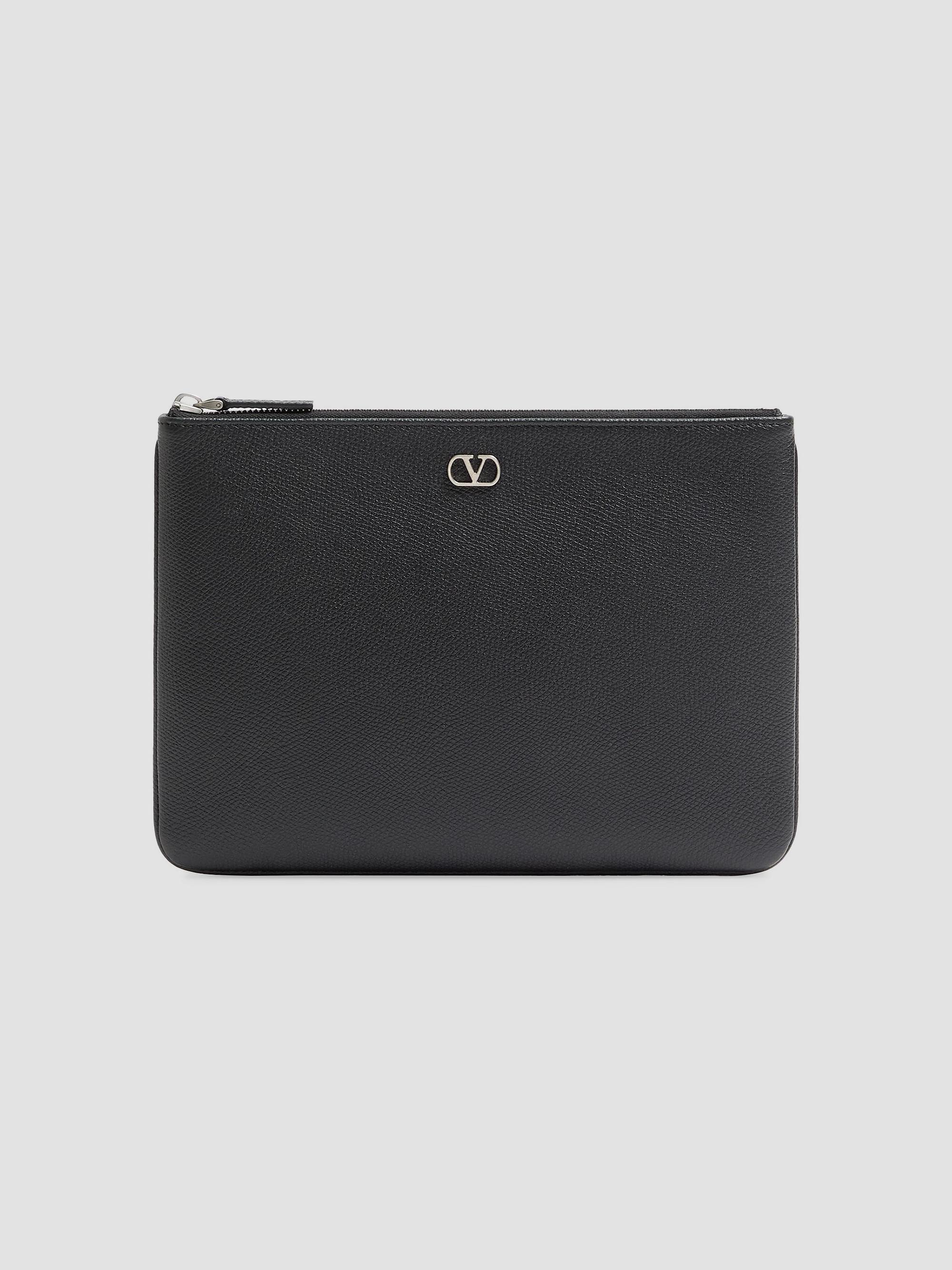 Comme des Garçons Huge Logo Leather Zip Pouch | Saks Fifth Avenue
