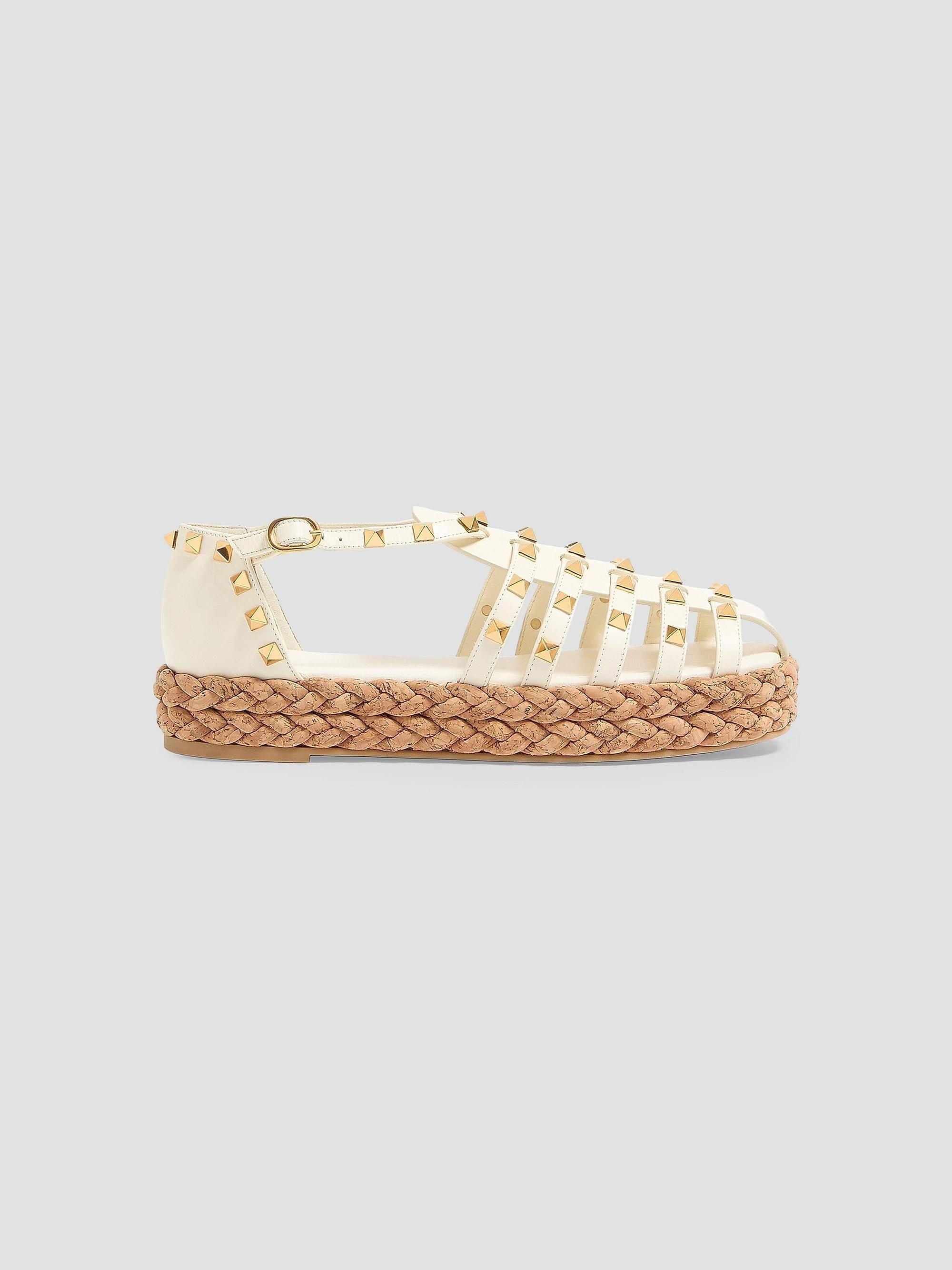 Valentino Garavani Women's Rockstud Fishermen 30MM Sandals -  Natural | Thumbnail 5