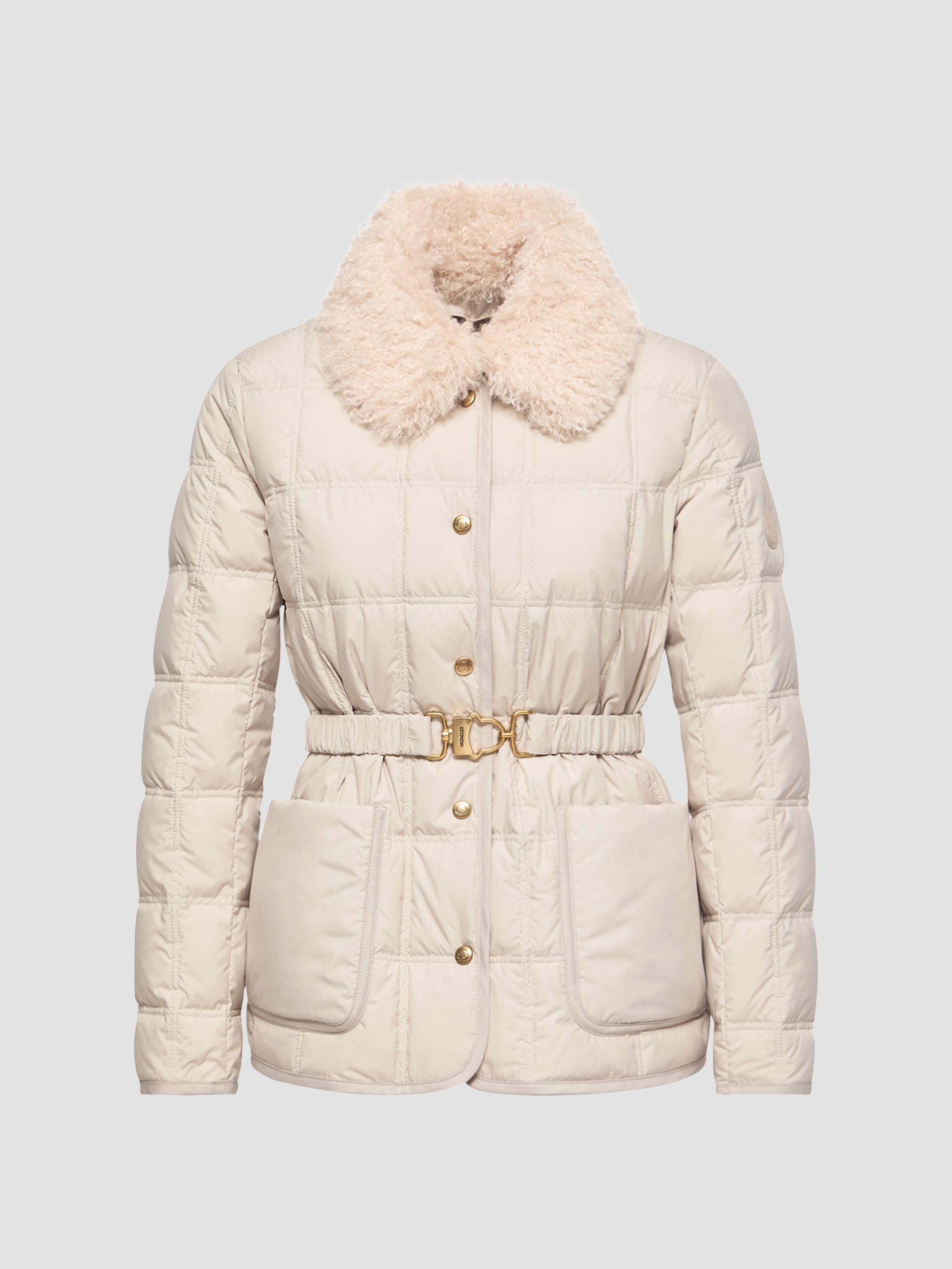 Moncler Women's Cygnes Puffer Jacket with Belt - Light Beige