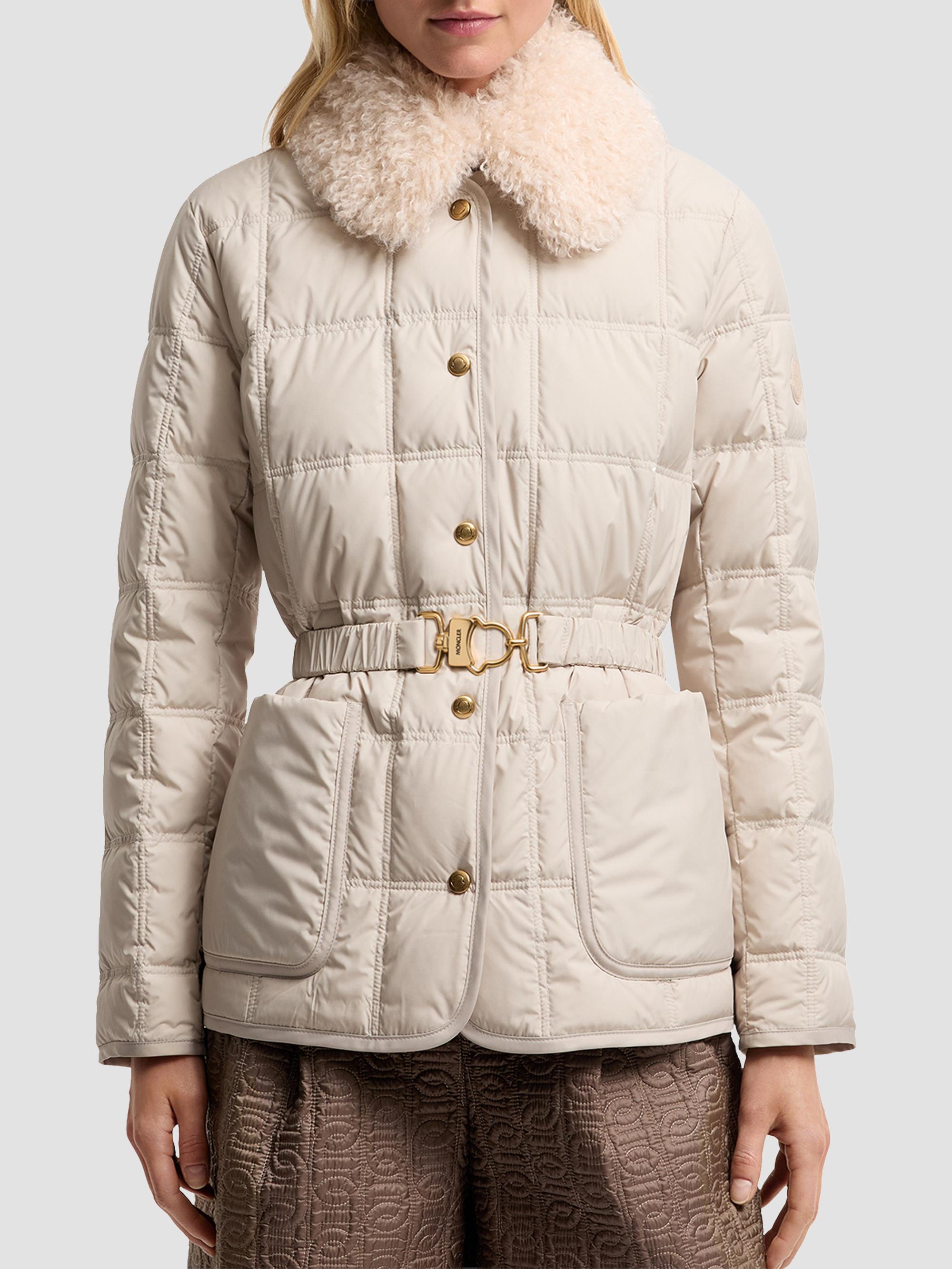 Moncler Women's Cygnes Puffer Jacket with Belt - Light Beige | Thumbnail 2