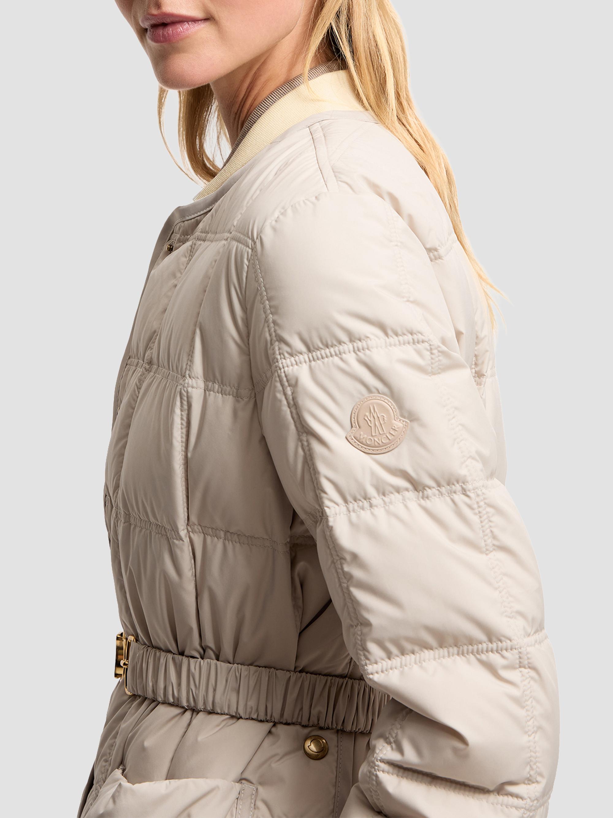 Moncler Women's Cygnes Puffer Jacket with Belt - Light Beige | Thumbnail 4