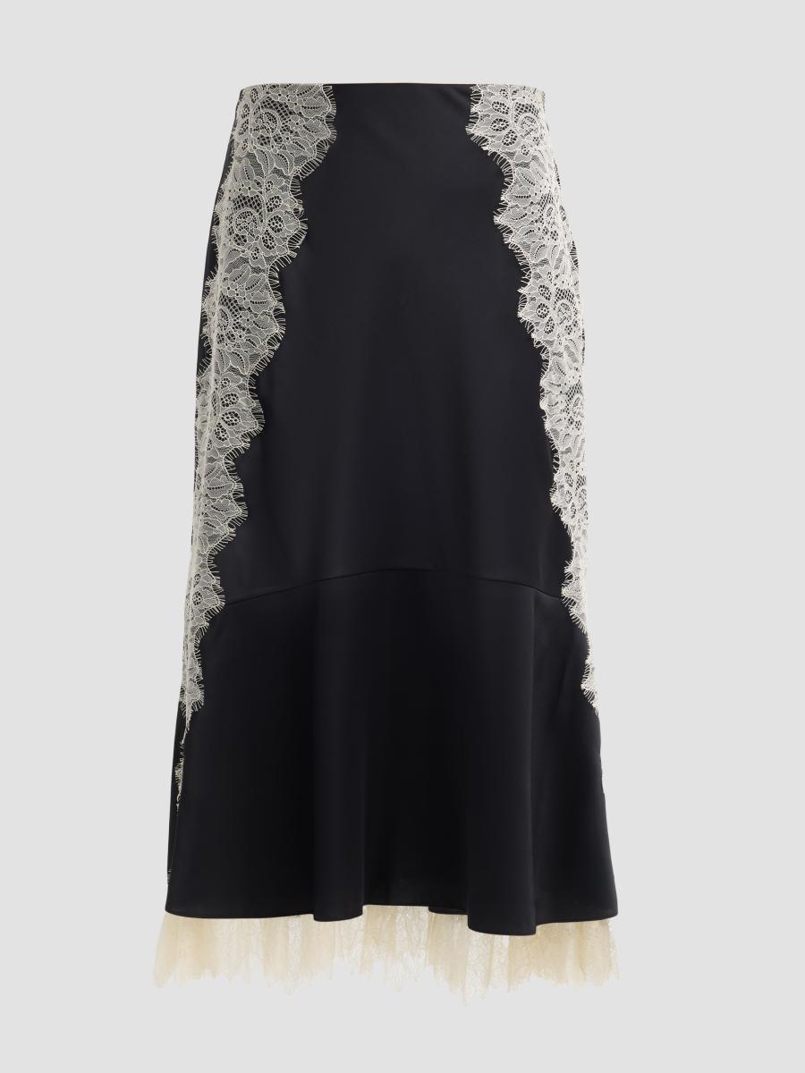 Cinq À Sept Women's Esme Satin Liore Midi Skirt In Black Gardenia