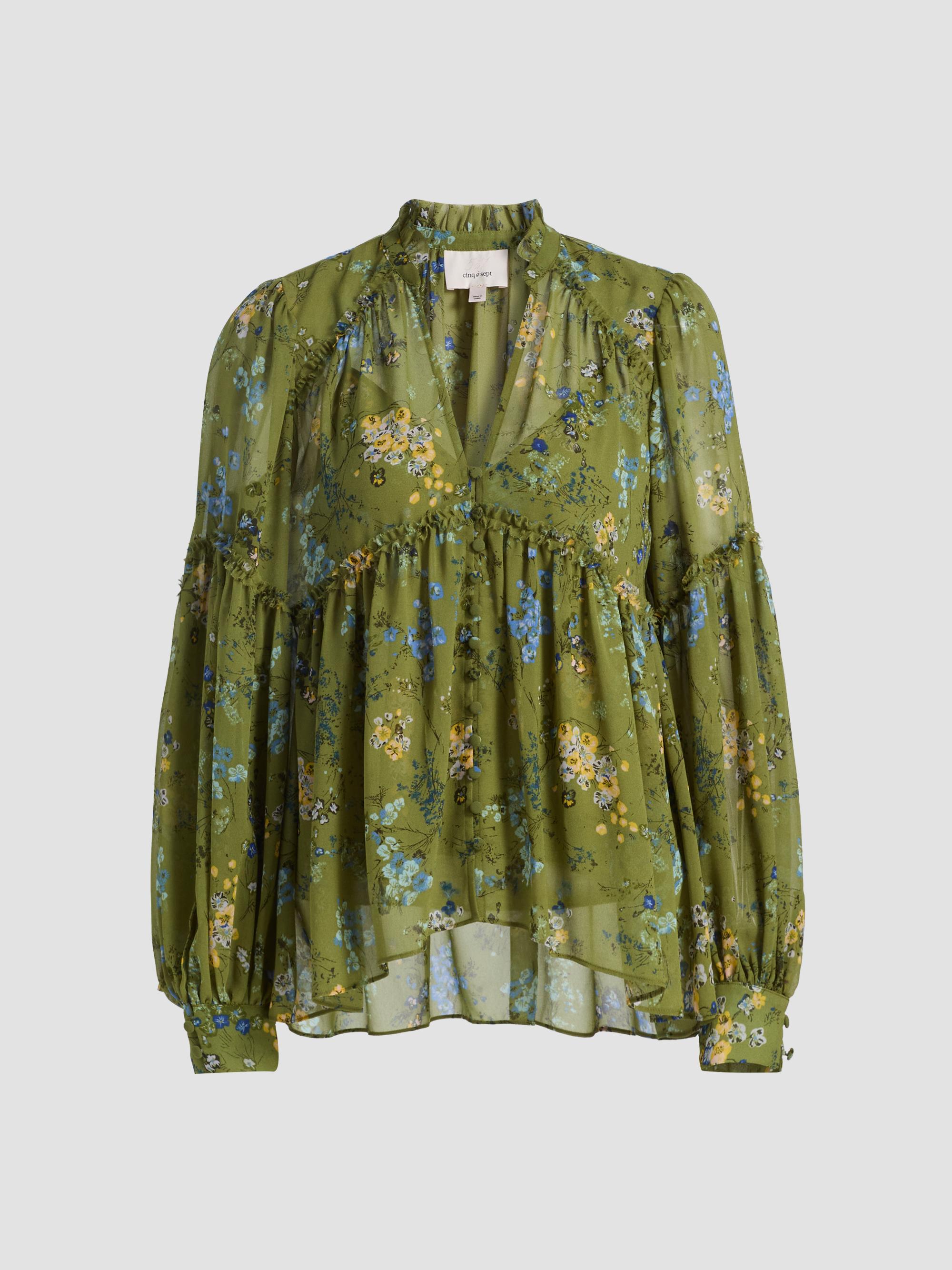 Cinq à Sept Lola Crystal-Embellished Striped Shirt | Saks Fifth Avenue