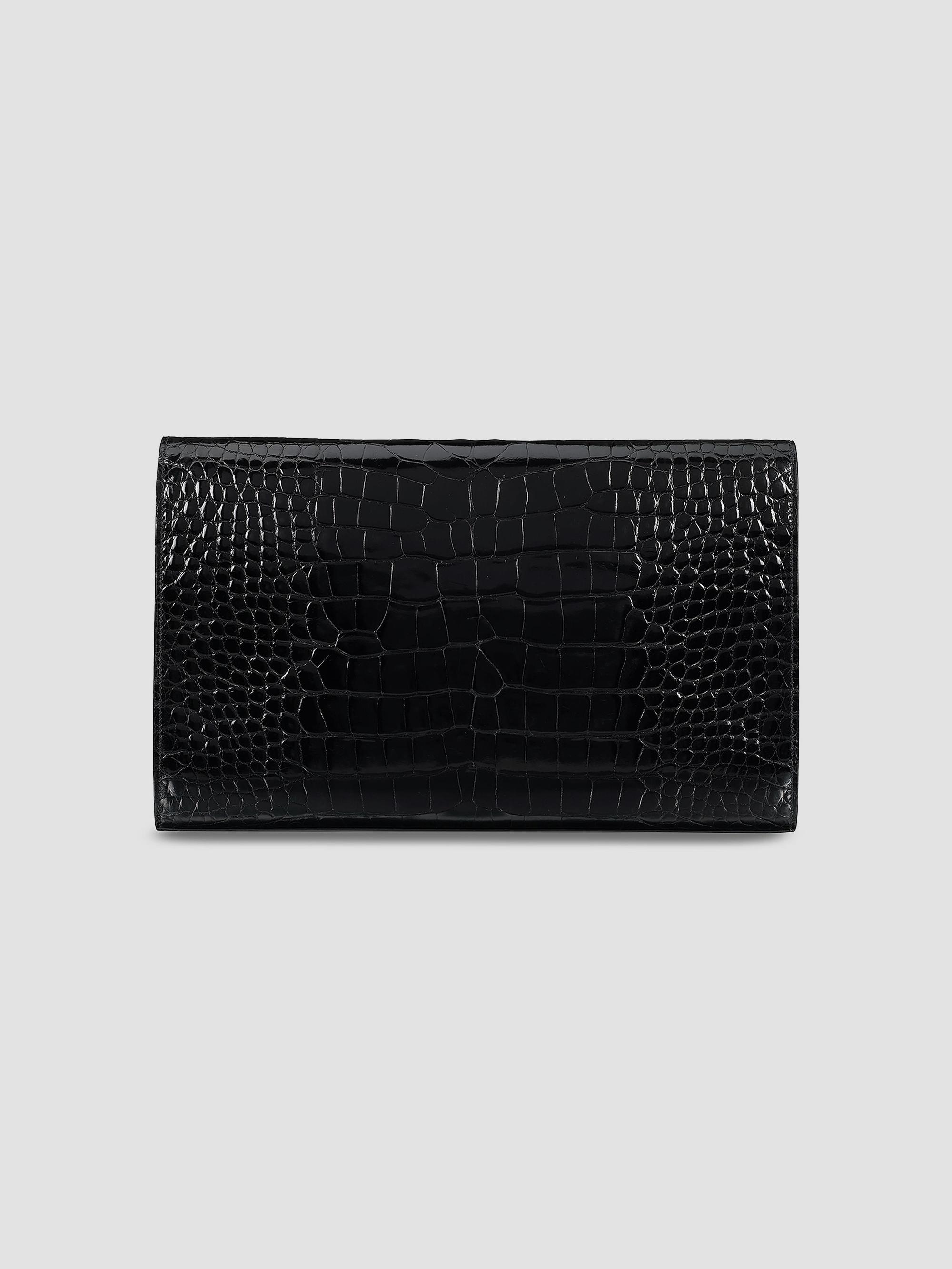 Stefano Ricci Men's Crocodile Envelope Portfolio Bag - Black | Thumbnail 3