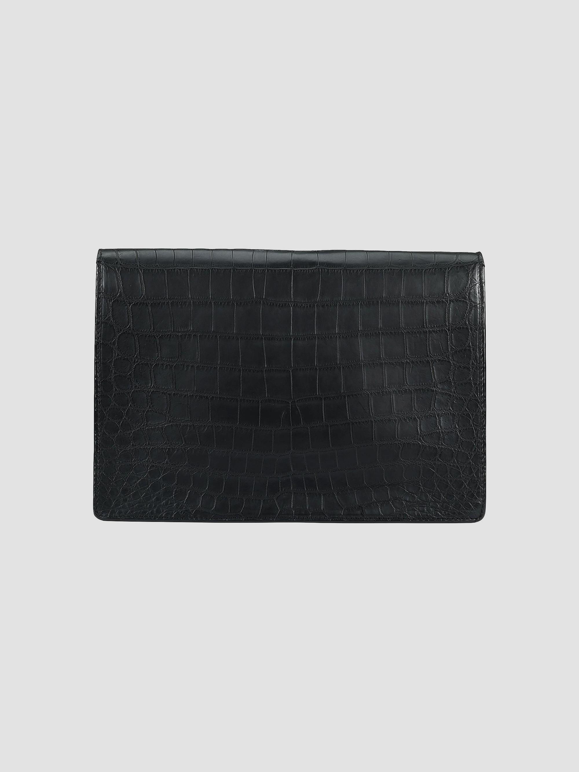 Stefano Ricci Men's Crocodile Envelope Portfolio Bag - Black | Thumbnail 2