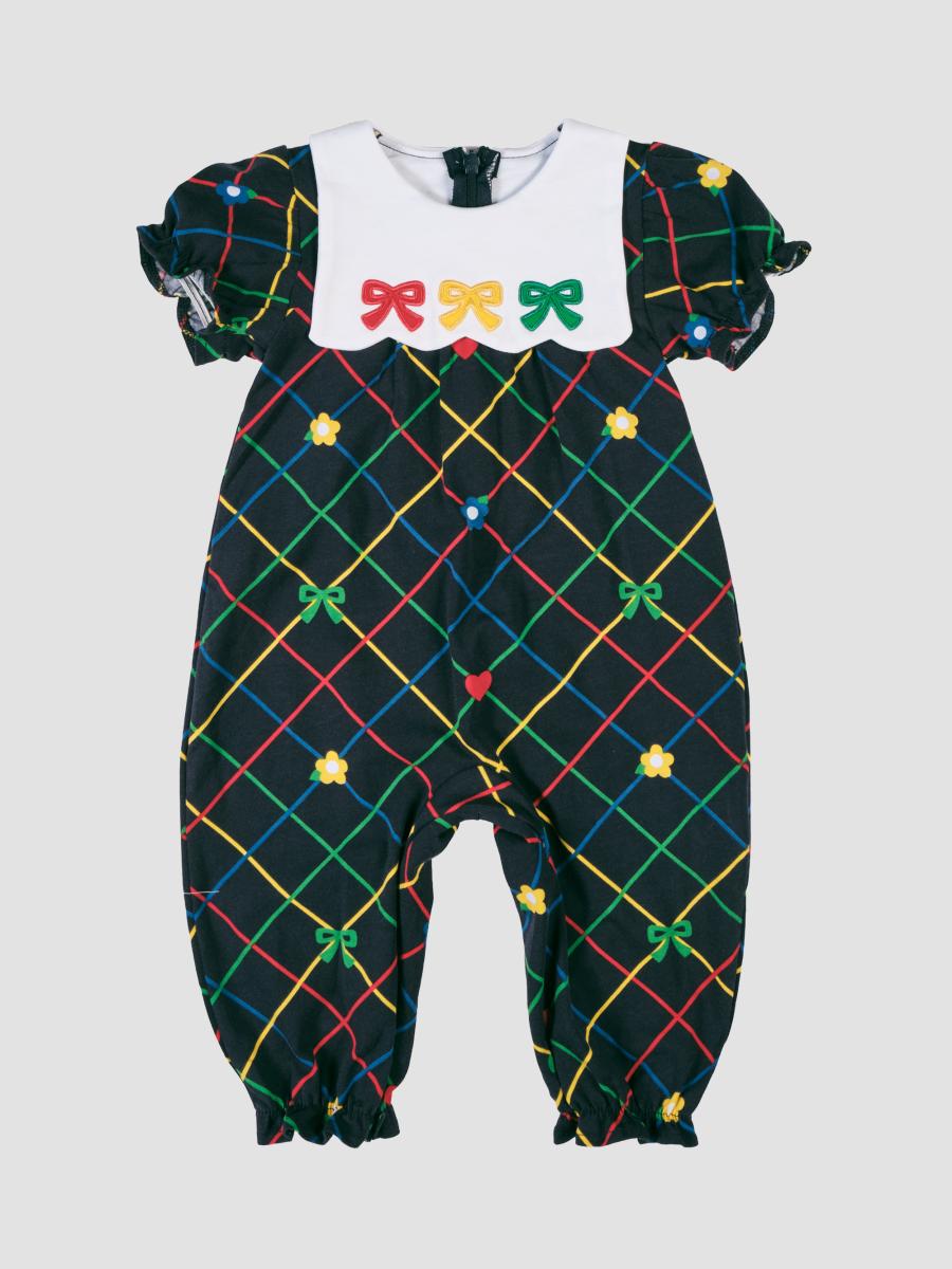 Florence Eiseman Baby Girl's Ribbon Plaid Bubble Coveralls In Navy Multi