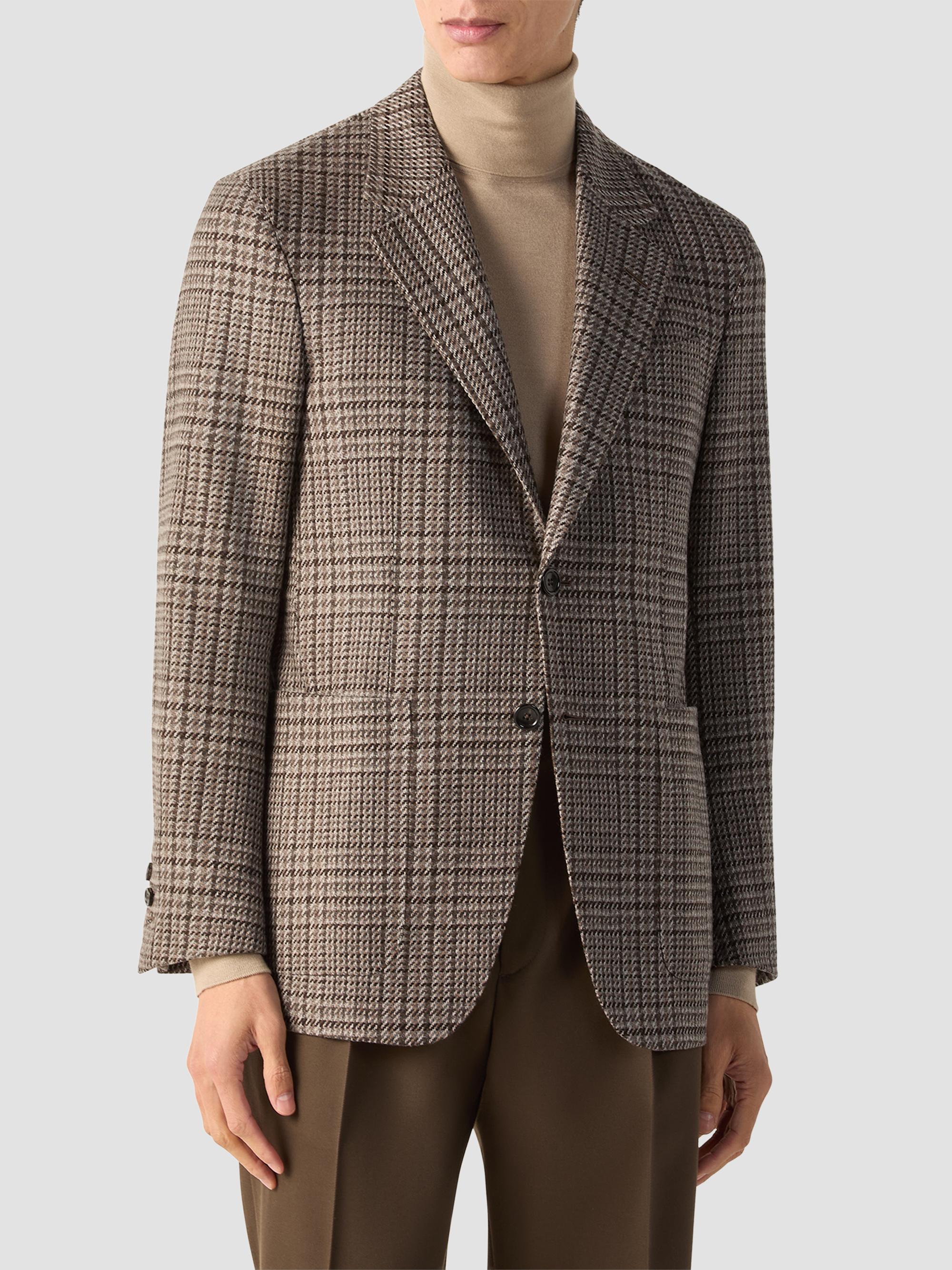 Valentino Garavani Single-Breasted Wool Jacket with Check Pattern