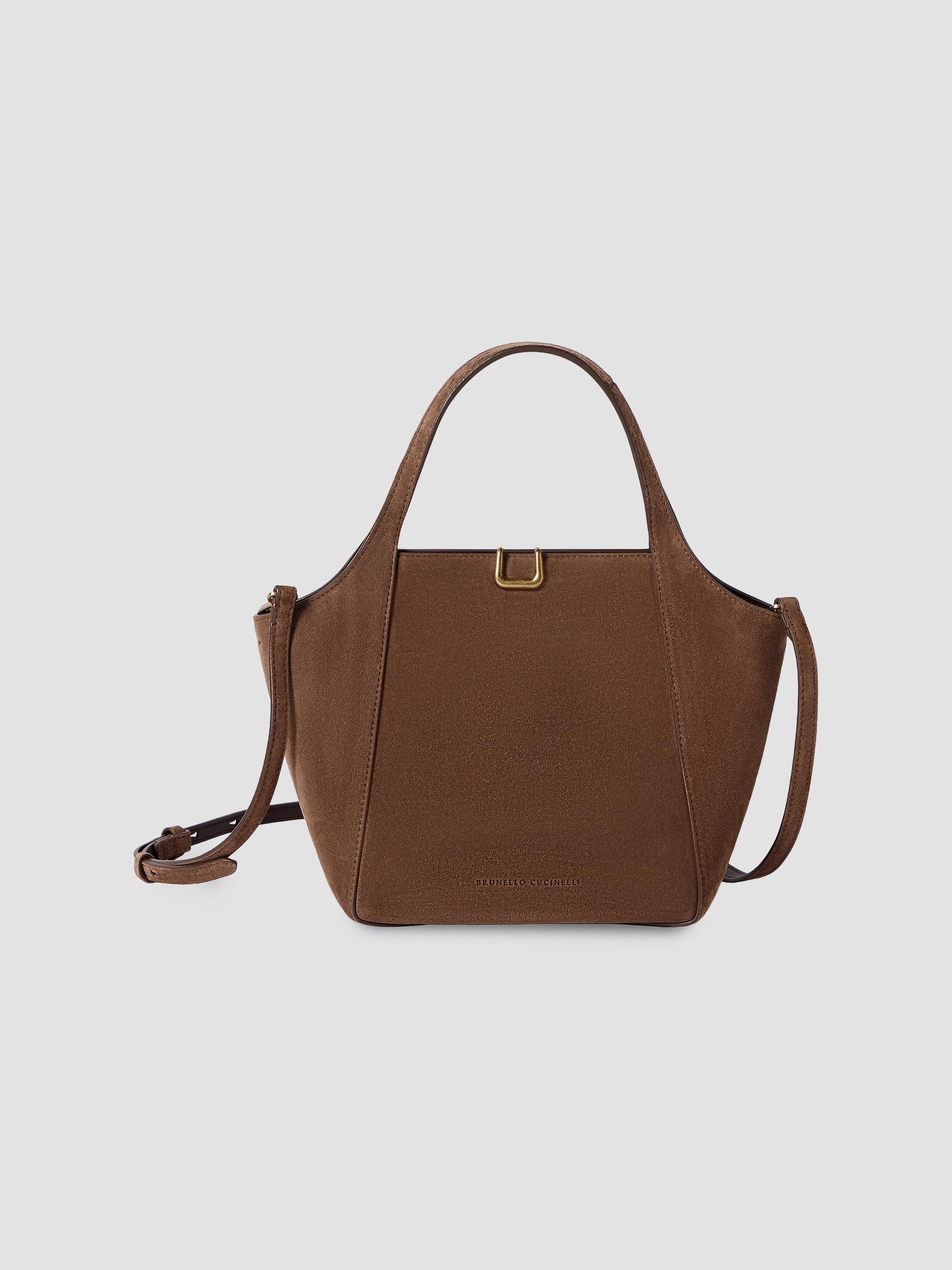 Brunello Cucinelli Women's Sartorial  Bucket Bag in Suede - Caramel