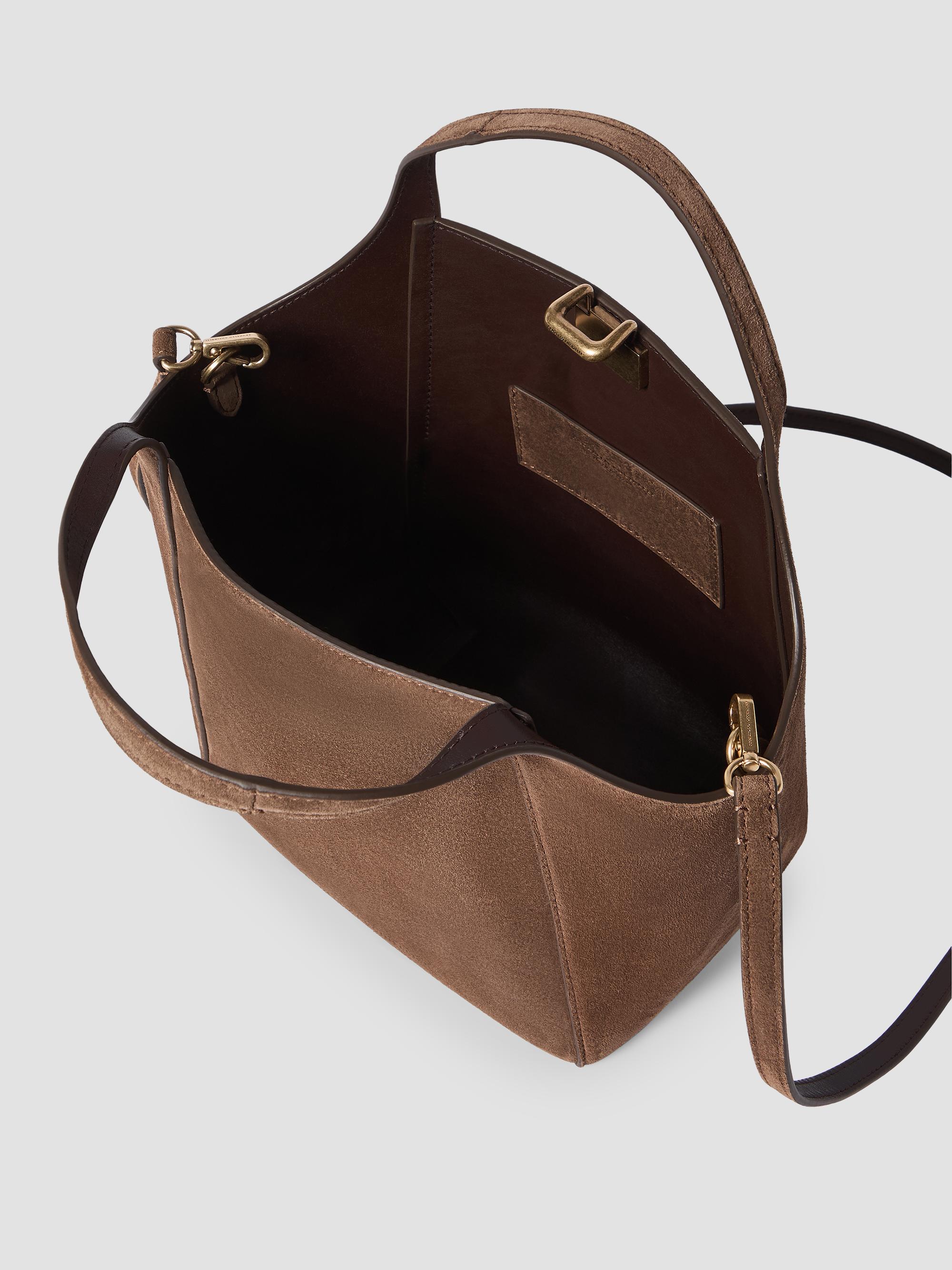 Brunello Cucinelli Women's Sartorial  Bucket Bag in Suede - Caramel | Thumbnail 5