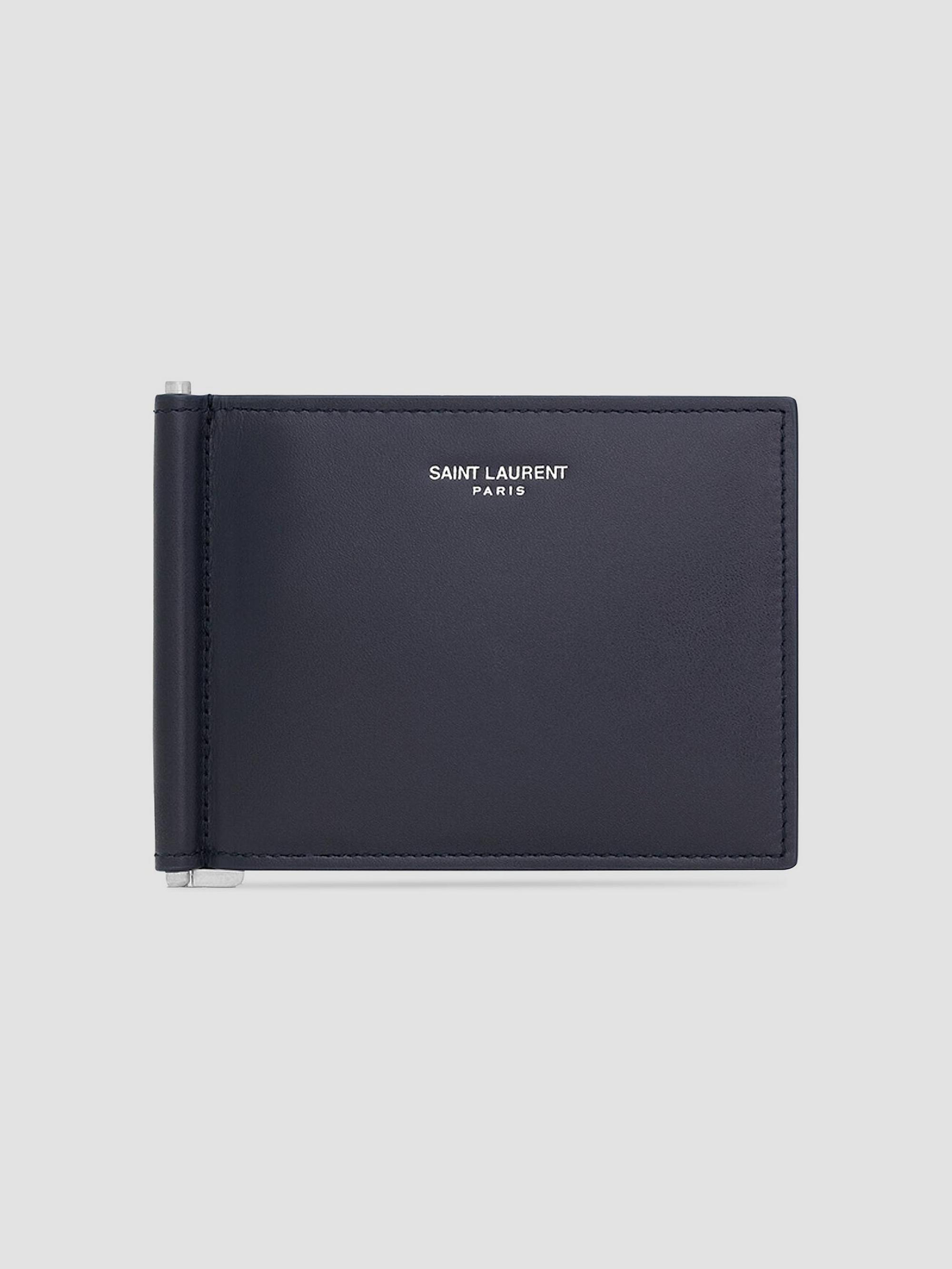 Saint Laurent Men's Bill Clip Wallet in Smooth Leather - Midnight Blue | Thumbnail 5