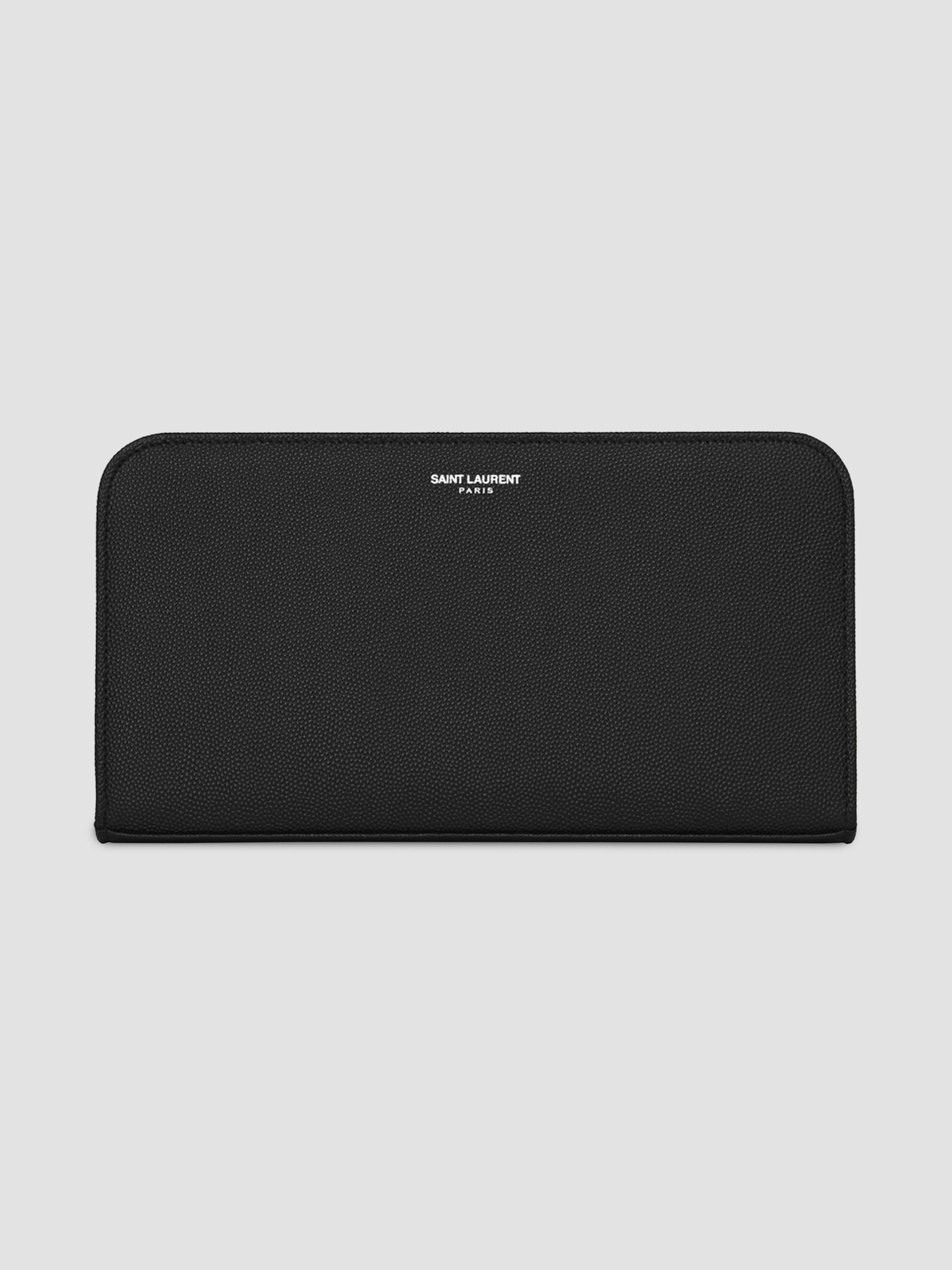 Saint Laurent Tiny Cassandre East-West Wallet in Crocodile