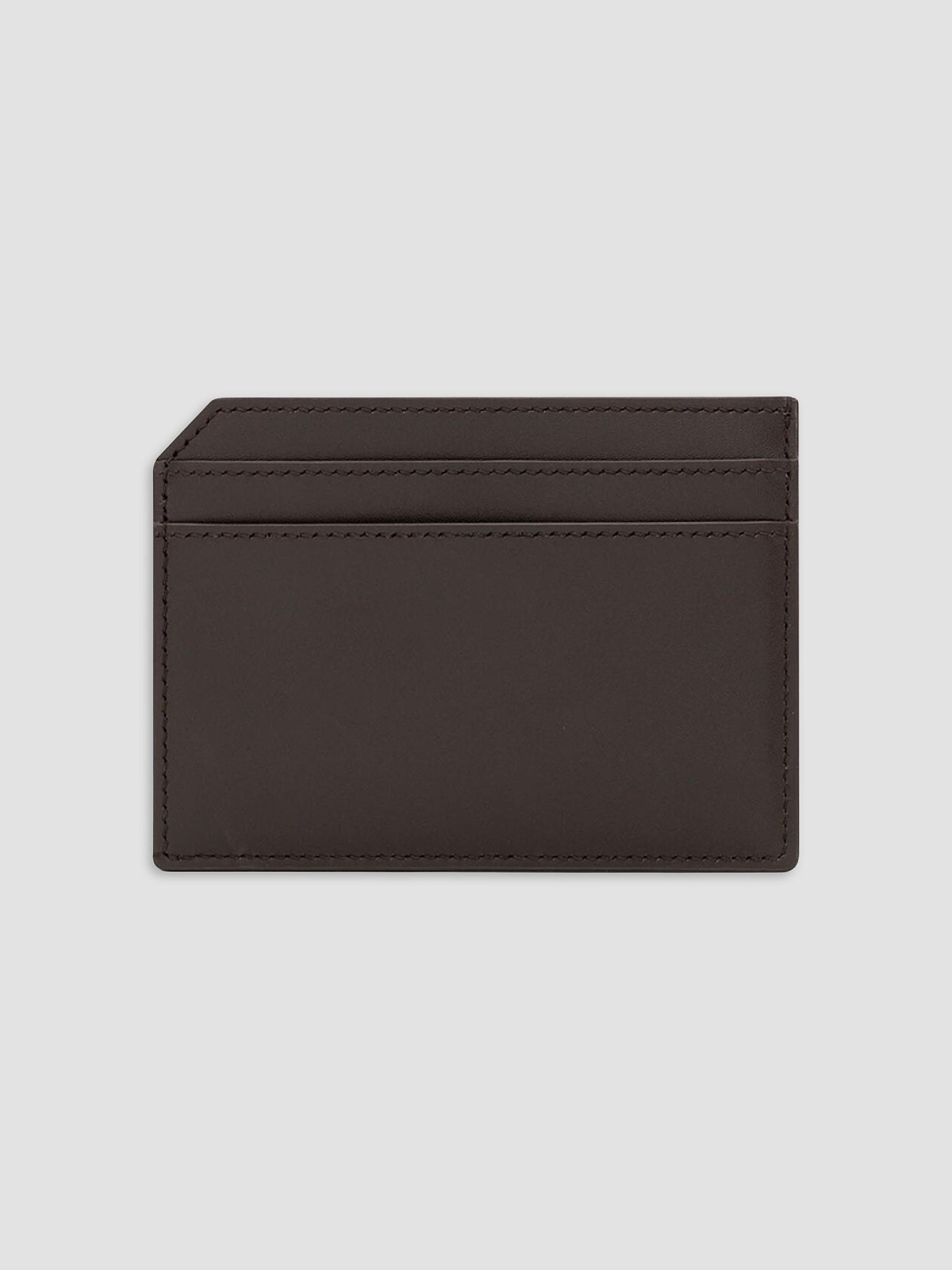 Saint Laurent Men's Open Card Case in Two-Tone Smooth Leather - Dark Chocolate Bordeaux | Thumbnail 2
