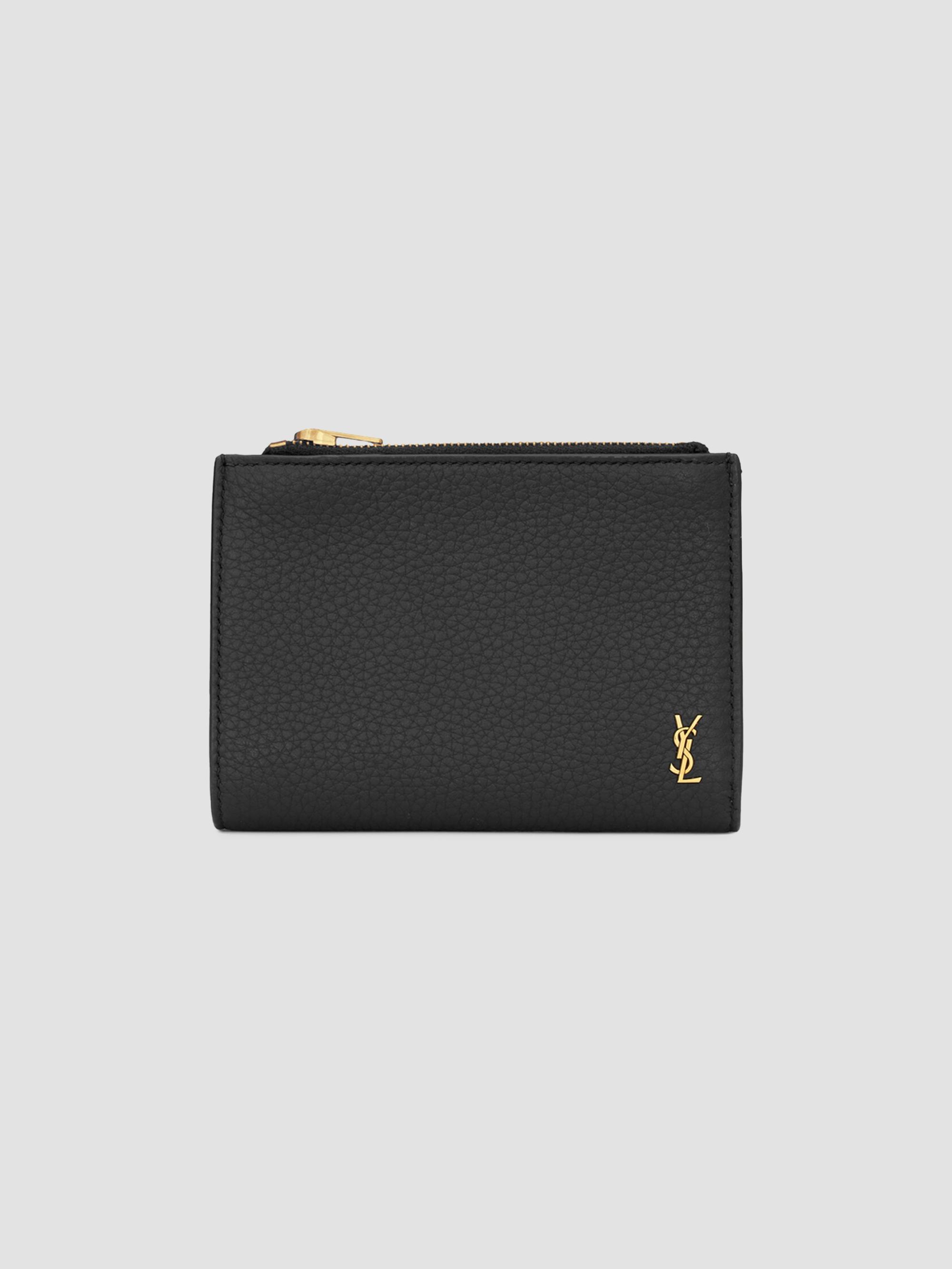 Saint Laurent Tiny Cassandre East-West Wallet in Crocodile