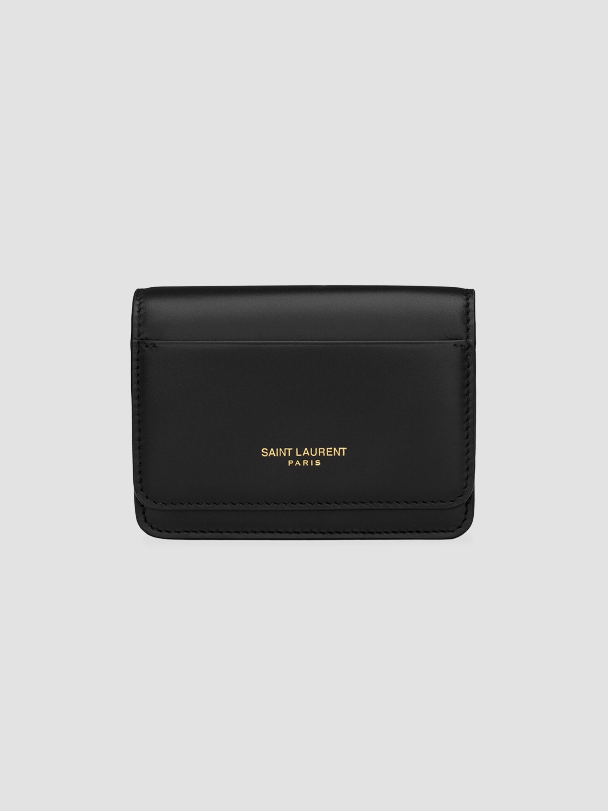 Saint Laurent Tiny Cassandre East-West Wallet in Crocodile