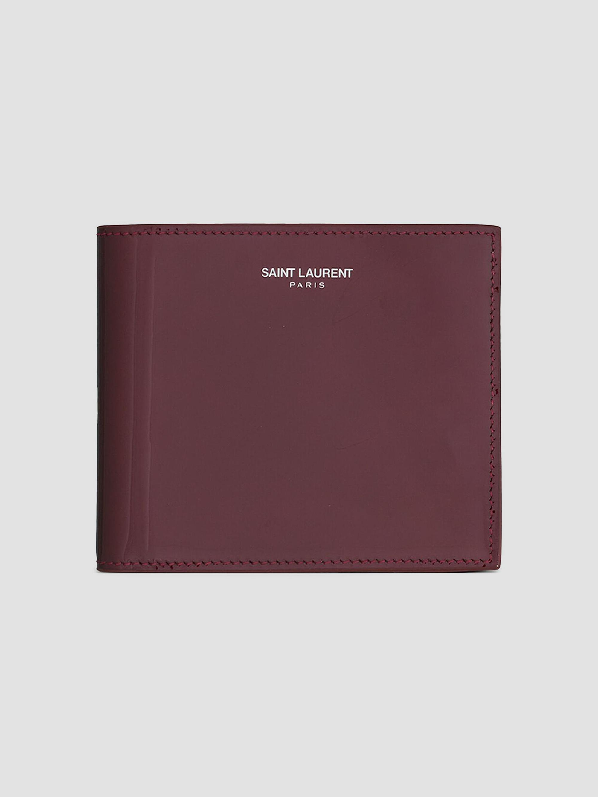 Saint Laurent Men's East-West Wallet in Patent Leather - Bordeaux | Thumbnail 3