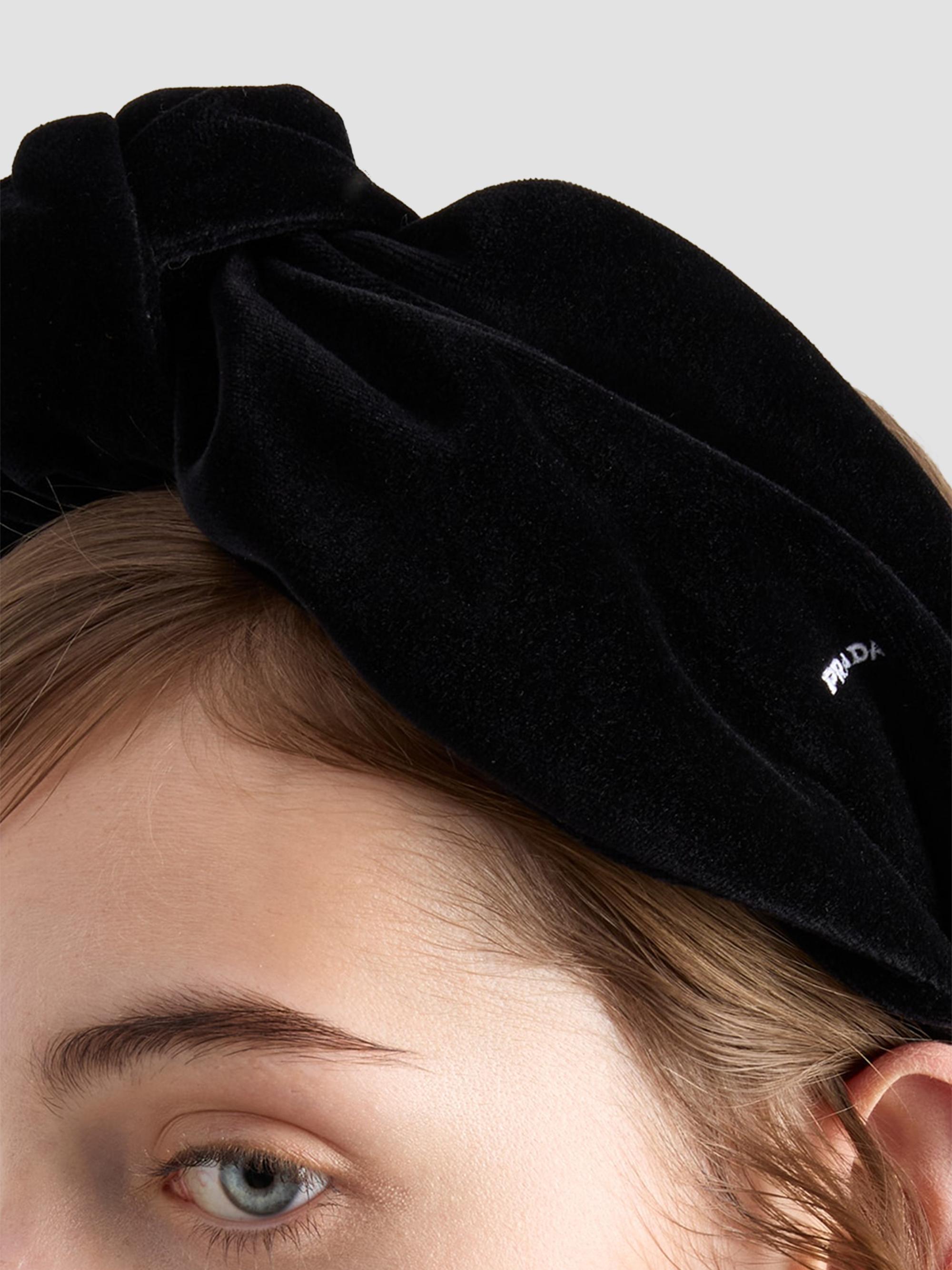 Prada Women's Velvet Headband - Black | Thumbnail 2