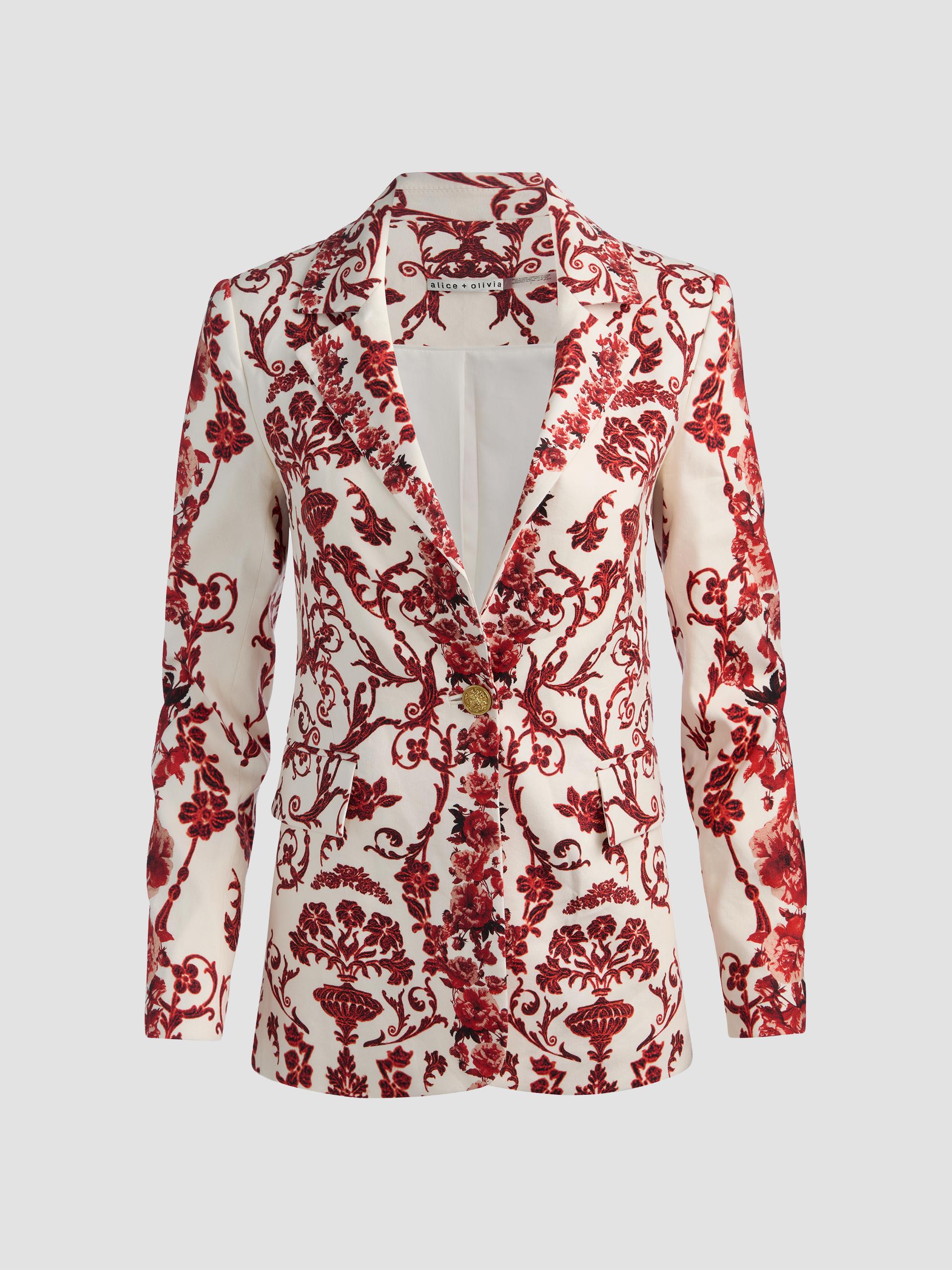 ALICE + OLIVIA Women's Macey Linen-Blend Fitted Blazer - Winding Road