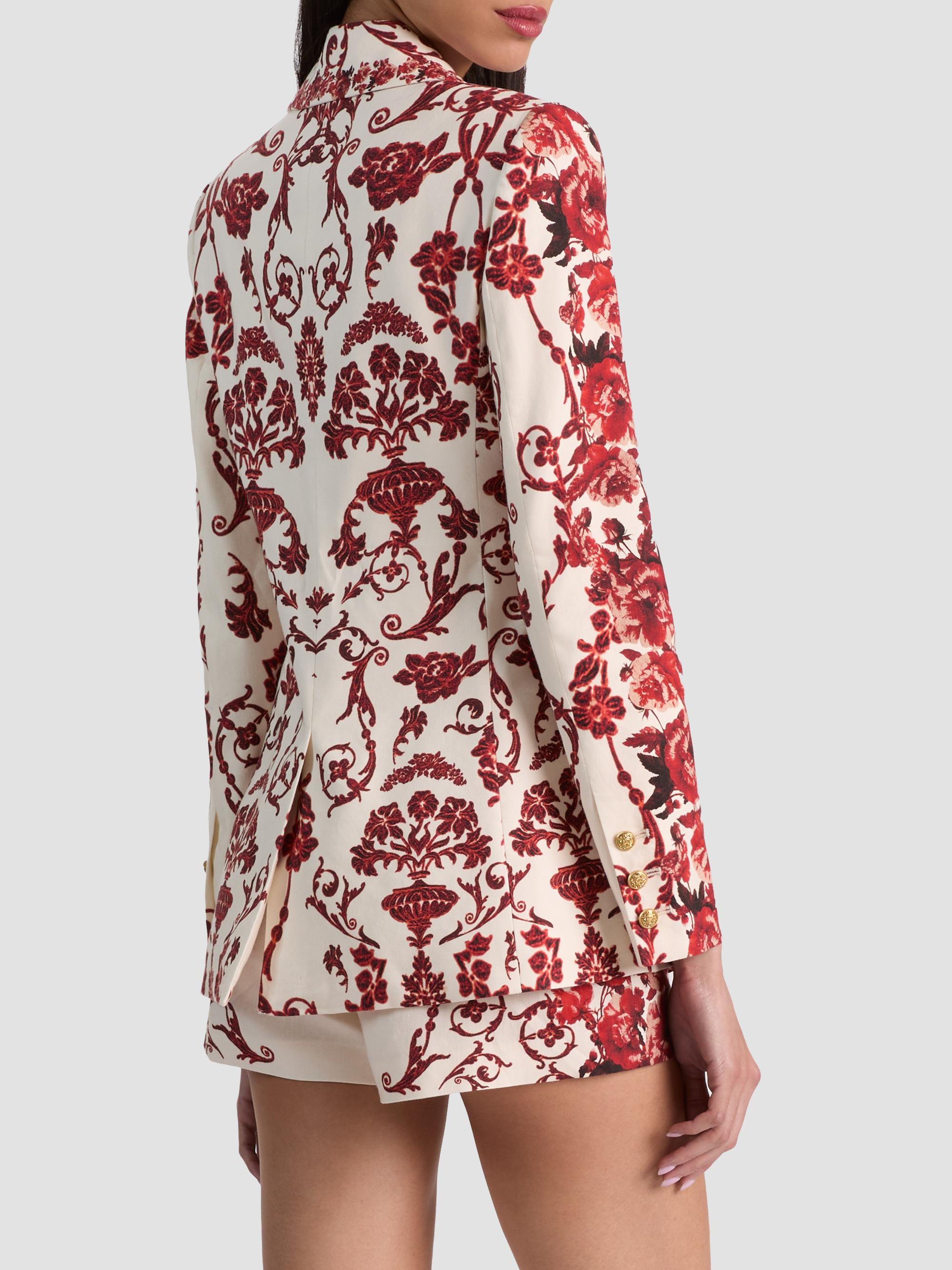 ALICE + OLIVIA Women's Macey Linen-Blend Fitted Blazer - Winding Road | Thumbnail 3