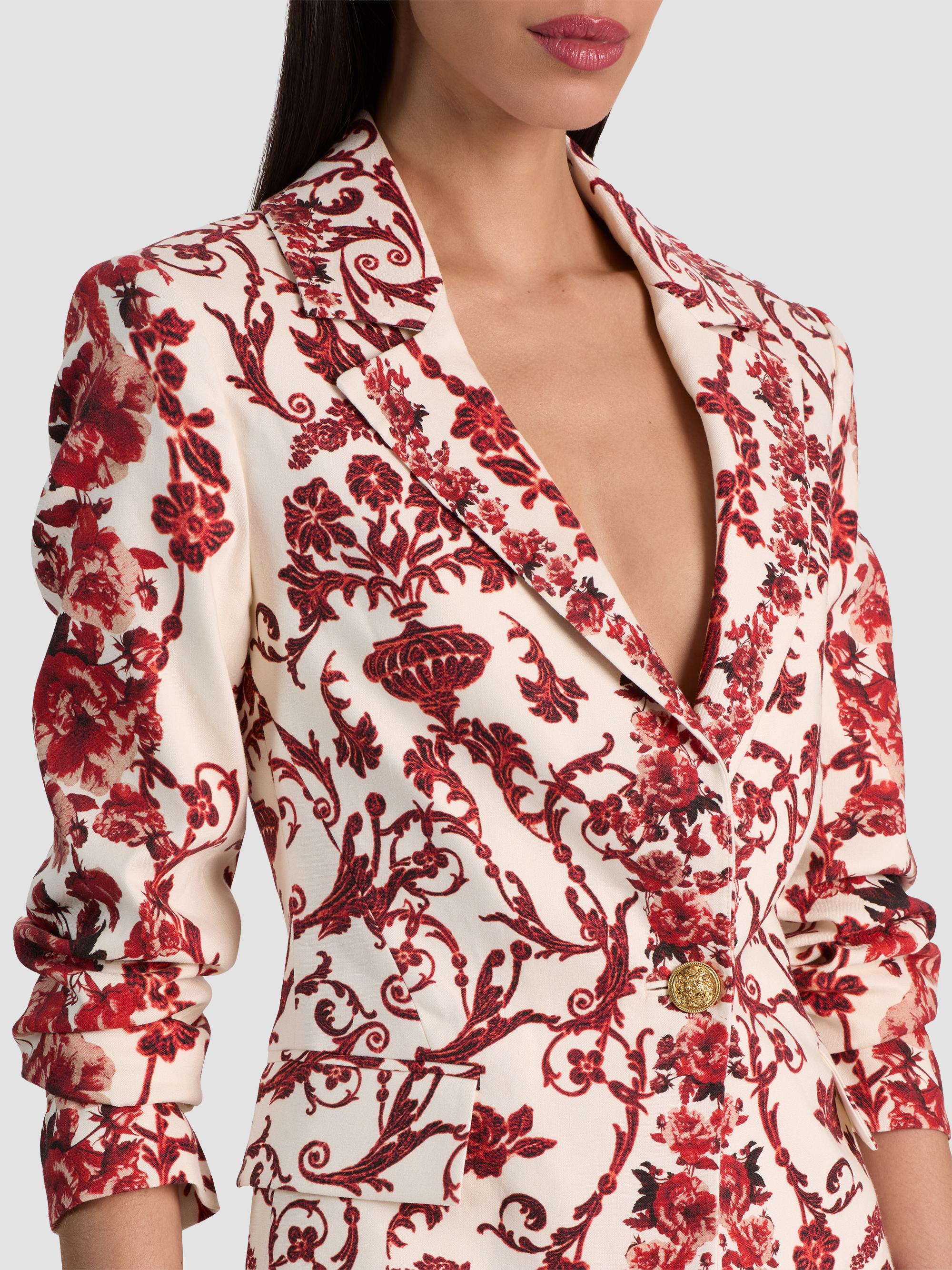 ALICE + OLIVIA Women's Macey Linen-Blend Fitted Blazer - Winding Road | Thumbnail 5