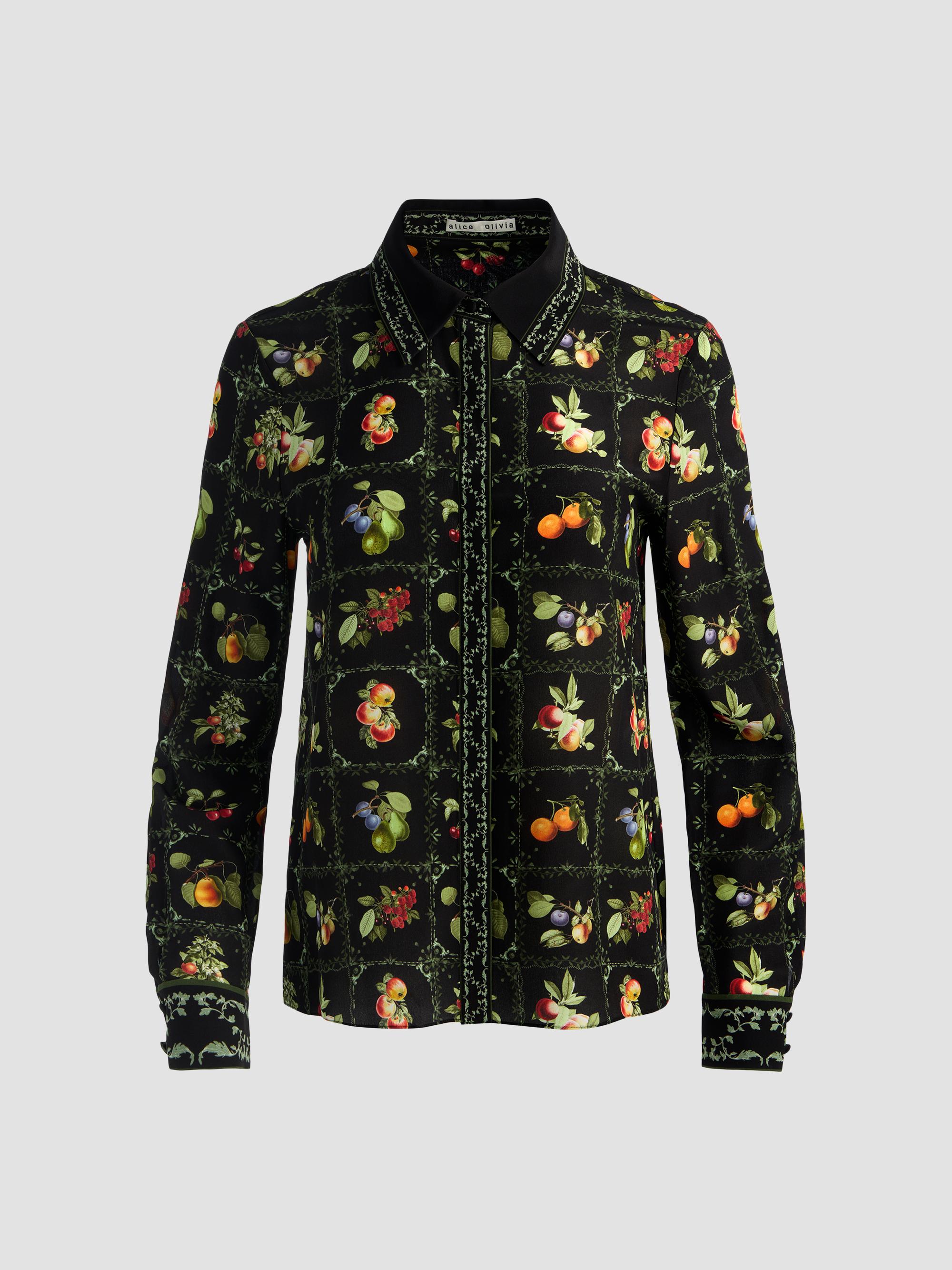 ALICE + OLIVIA Helen Floral Butterfly V-Neck Blouse | Saks Fifth