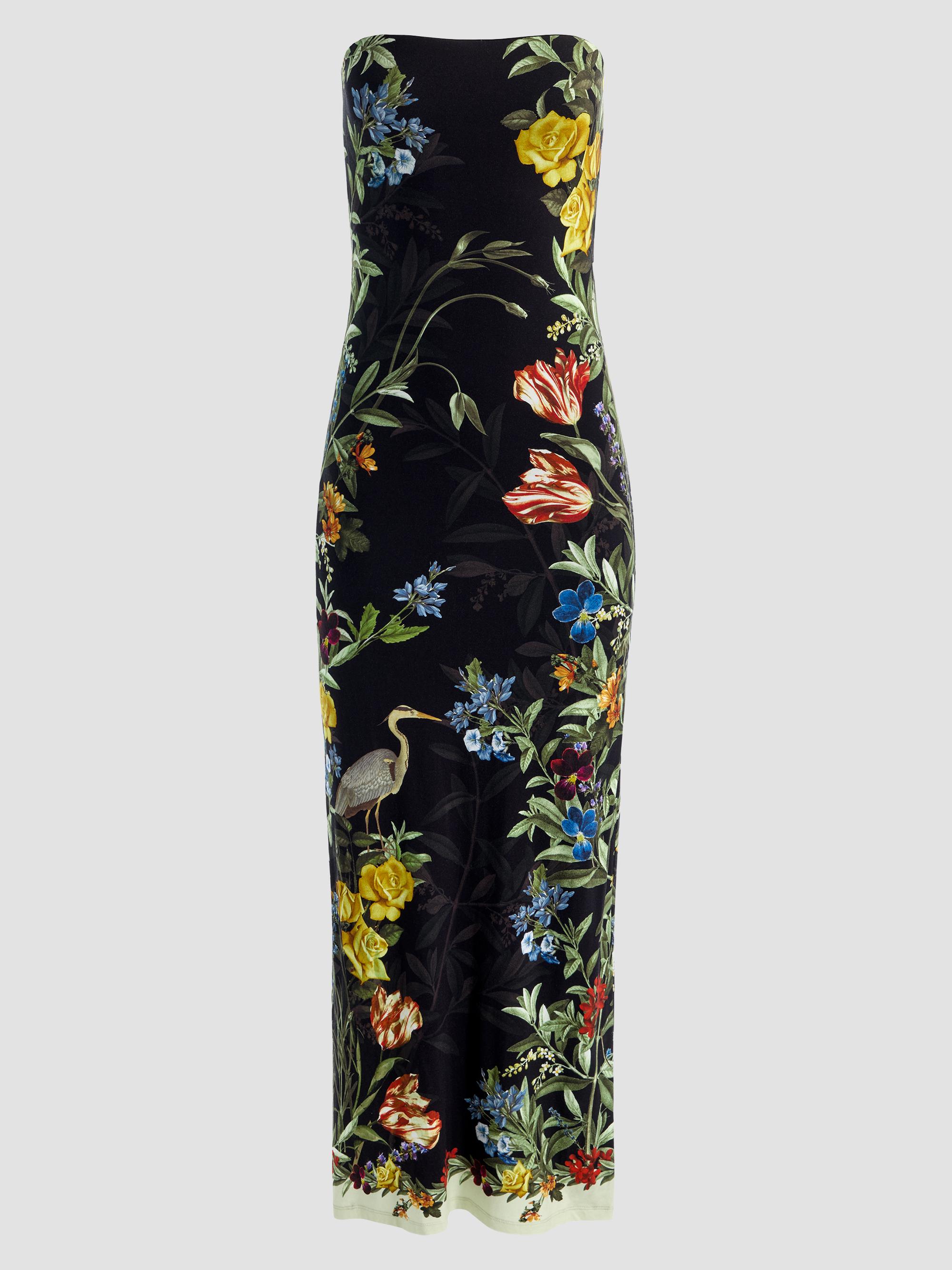 alice olivia delora floral maxi dress ALICE + OLIVIA Delora Floral Strapless Maxi Dress