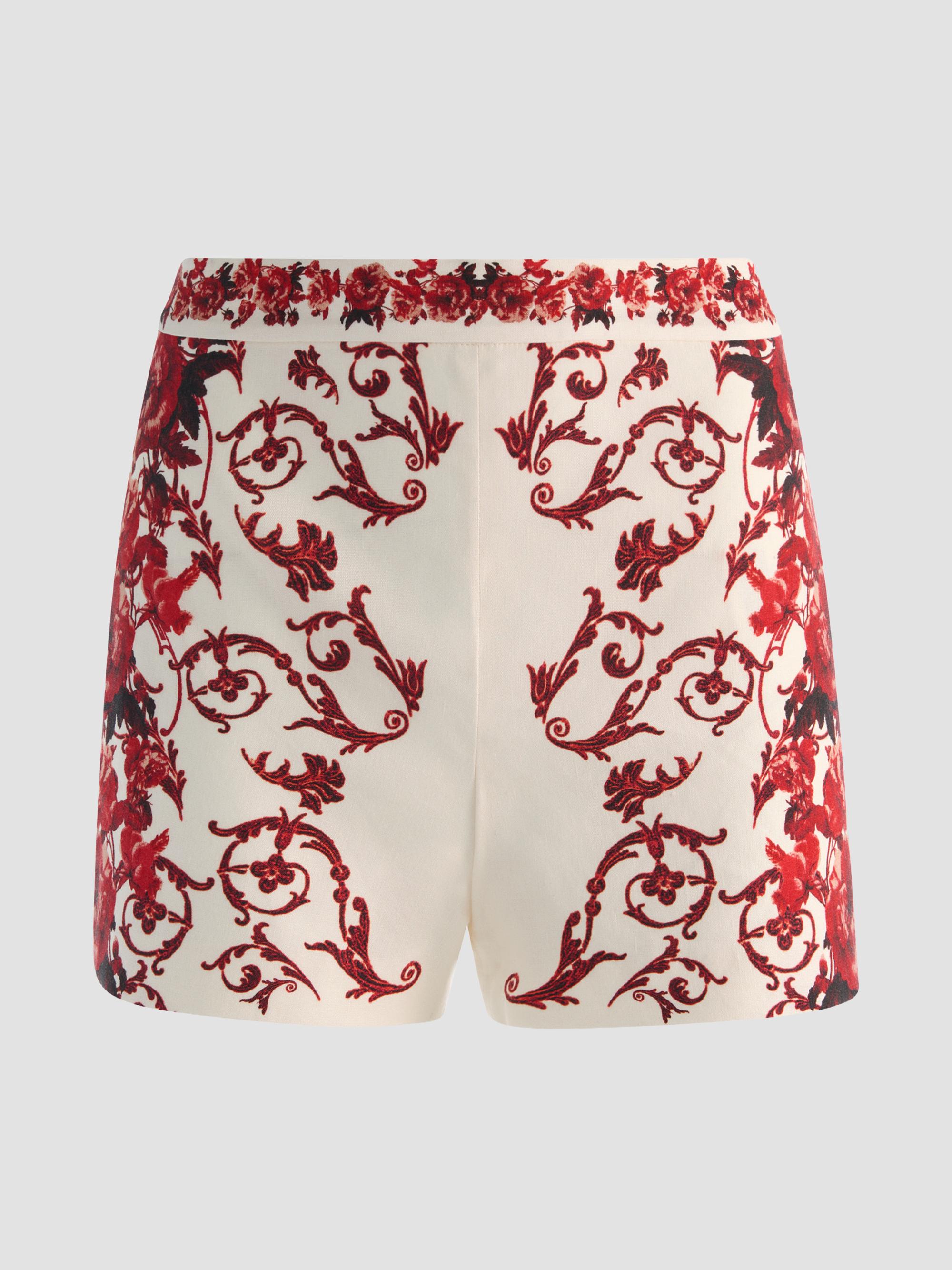 ALICE + OLIVIA Women's Hera Linen-Blend High-Rise Shorts - Winding Road