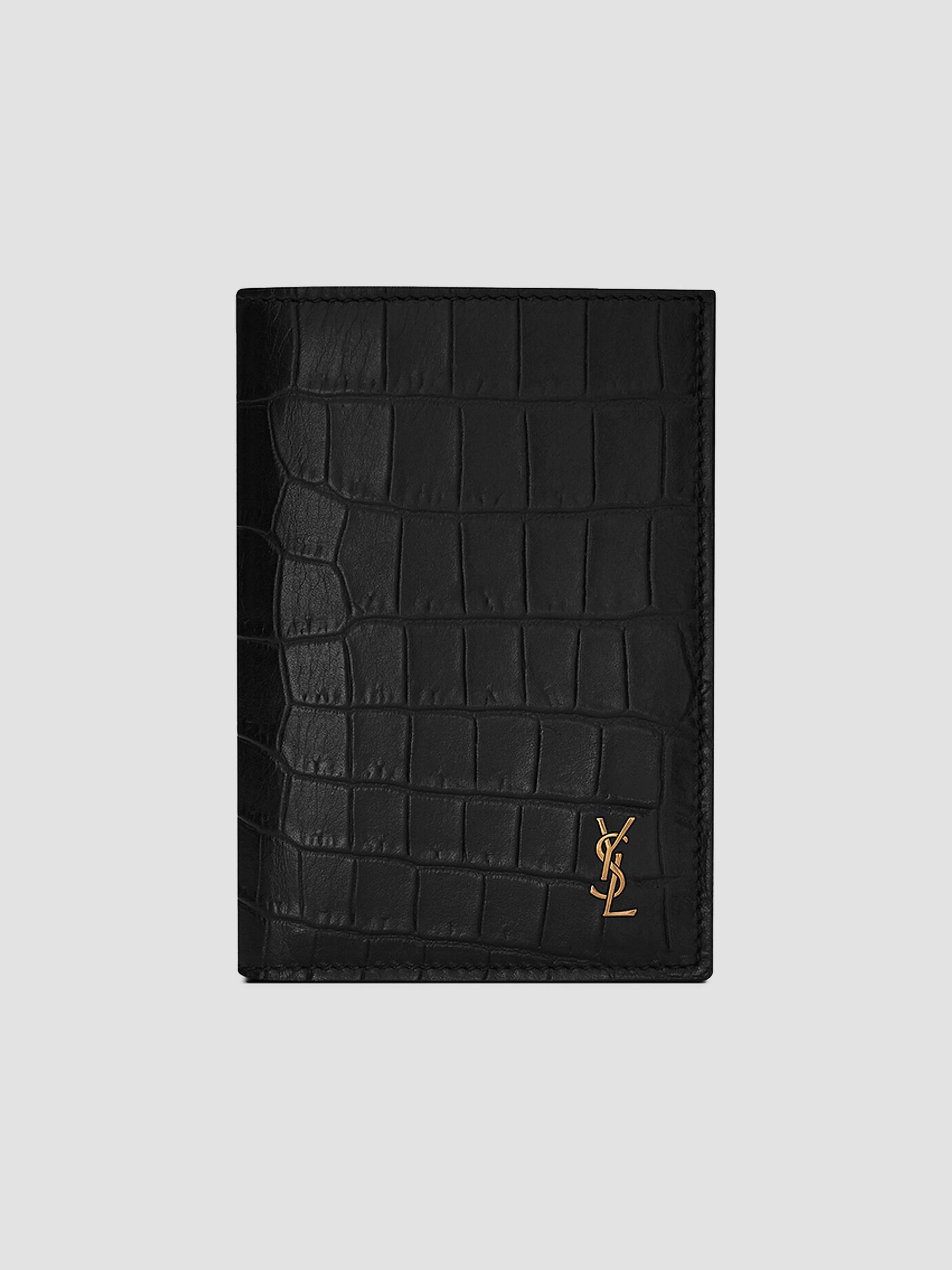 Saint Laurent Men's Tiny Cassandre Credit Card Wallet - Black | Thumbnail 5