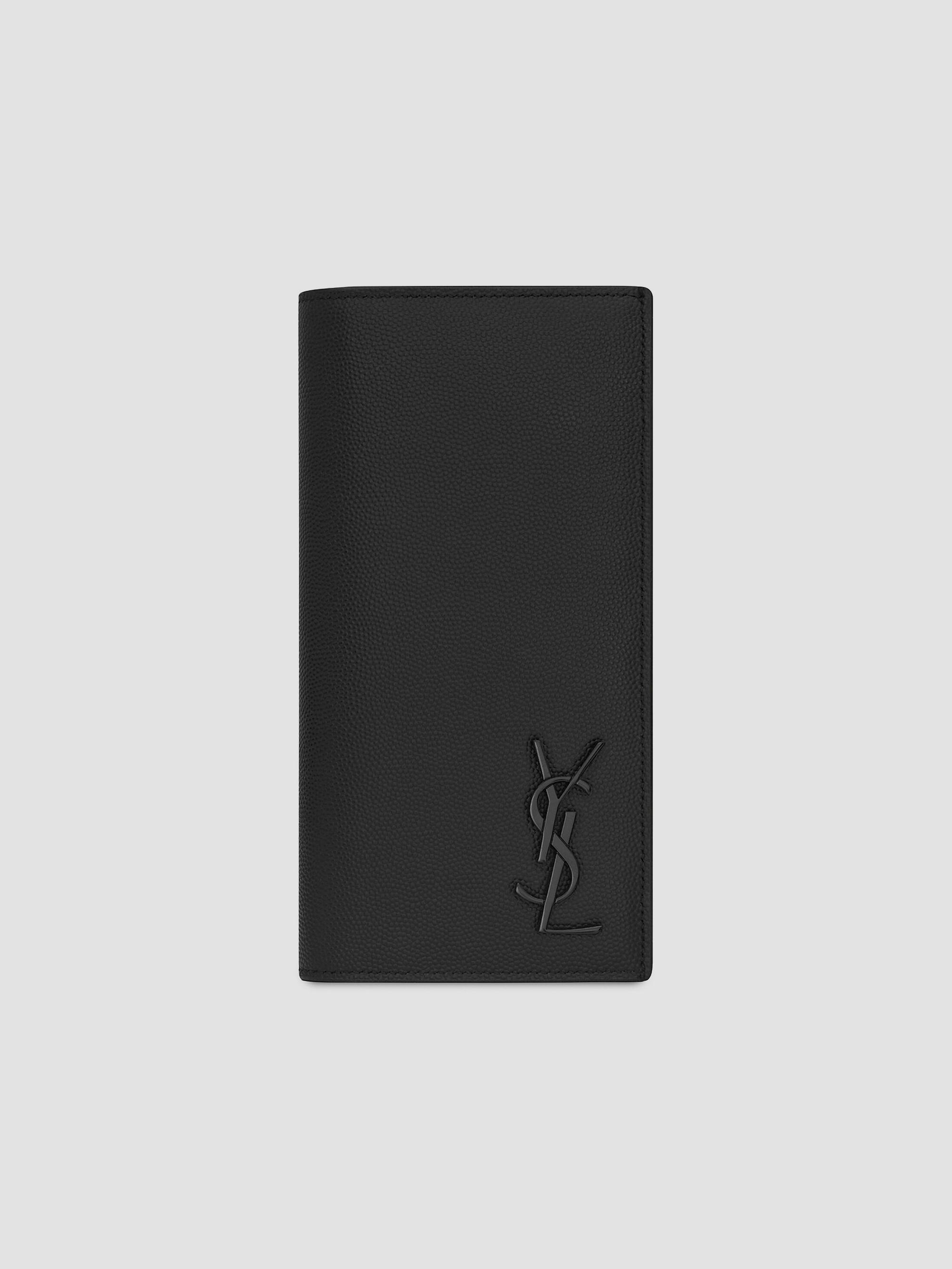 Saint Laurent Tiny Cassandre Passport Case in Grained Leather