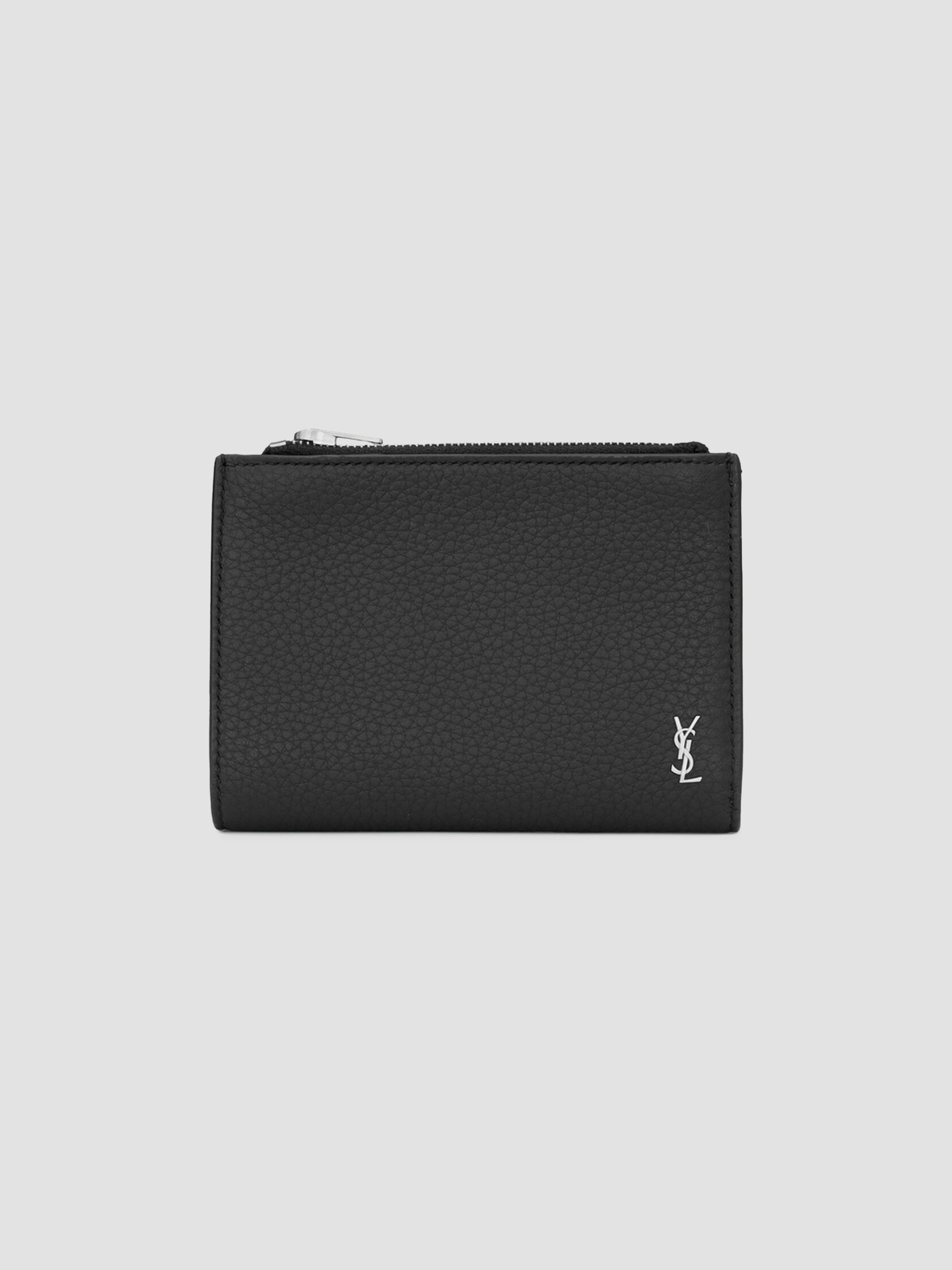 Saint Laurent Tiny Cassandre East-West Wallet in Crocodile