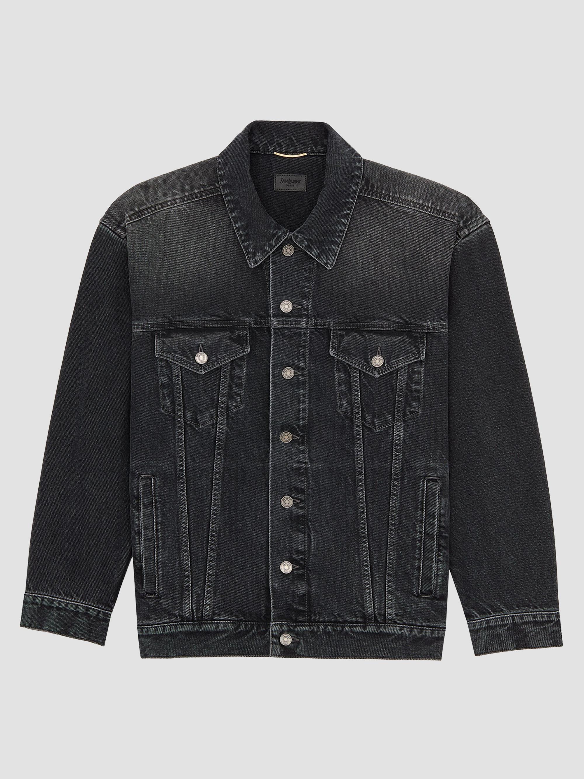 Saint Laurent Women's Oversized Jean Jacket - Ash Black | Thumbnail 3