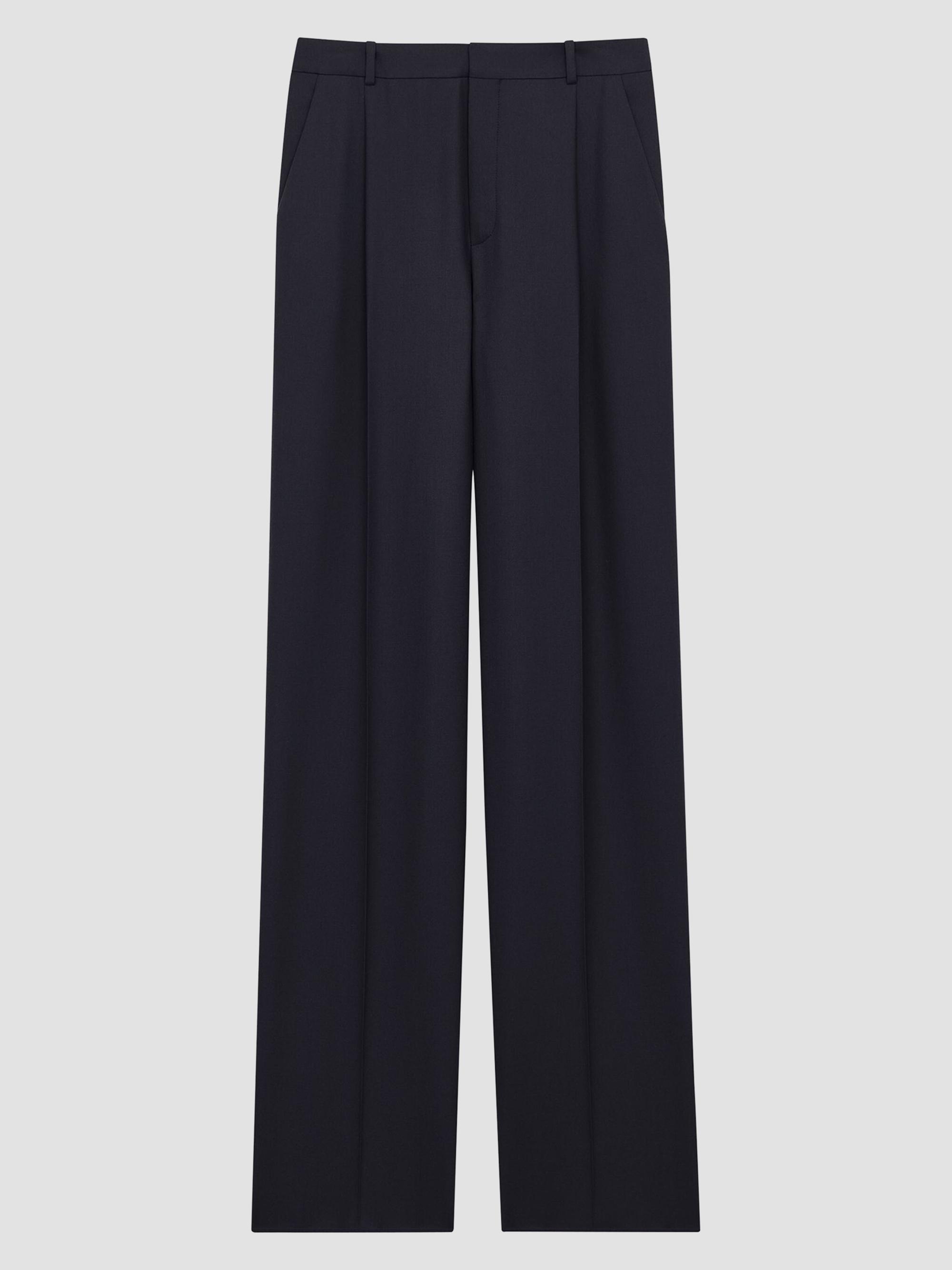 Saint Laurent Women's Pants in Grain De Poudre - Dark Navy | Thumbnail 3