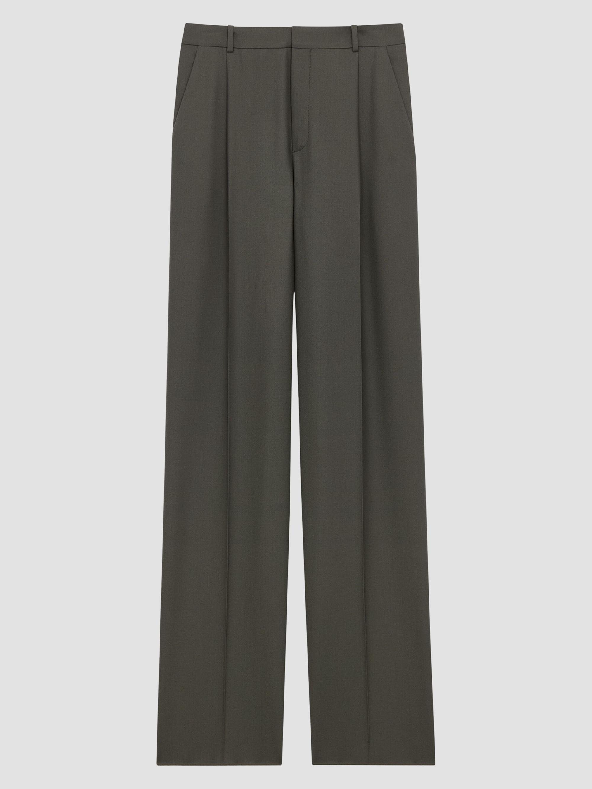 Saint Laurent Women's Pants in Grain De Poudre - Grey | Thumbnail 3