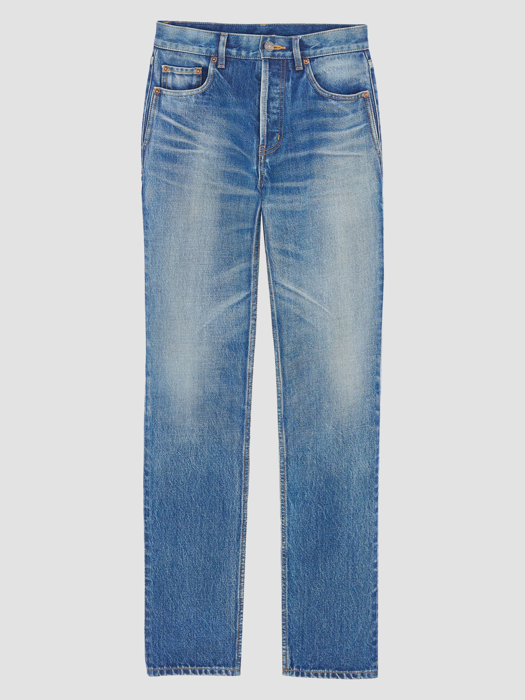 Saint Laurent Women's Straight High Rise Jeans - Ever Vintage Blue | Thumbnail 4