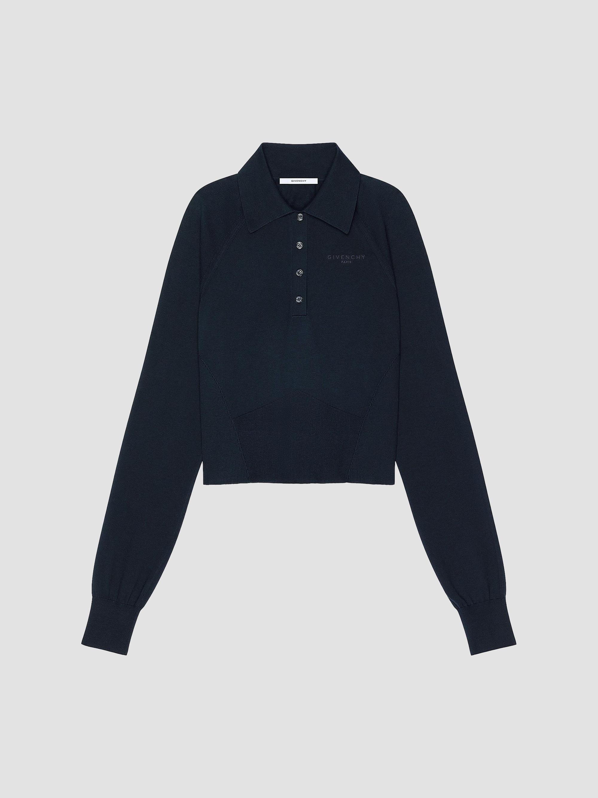 Givenchy Women's Polo Sweater in Cotton and Silk - Navy | Thumbnail 6