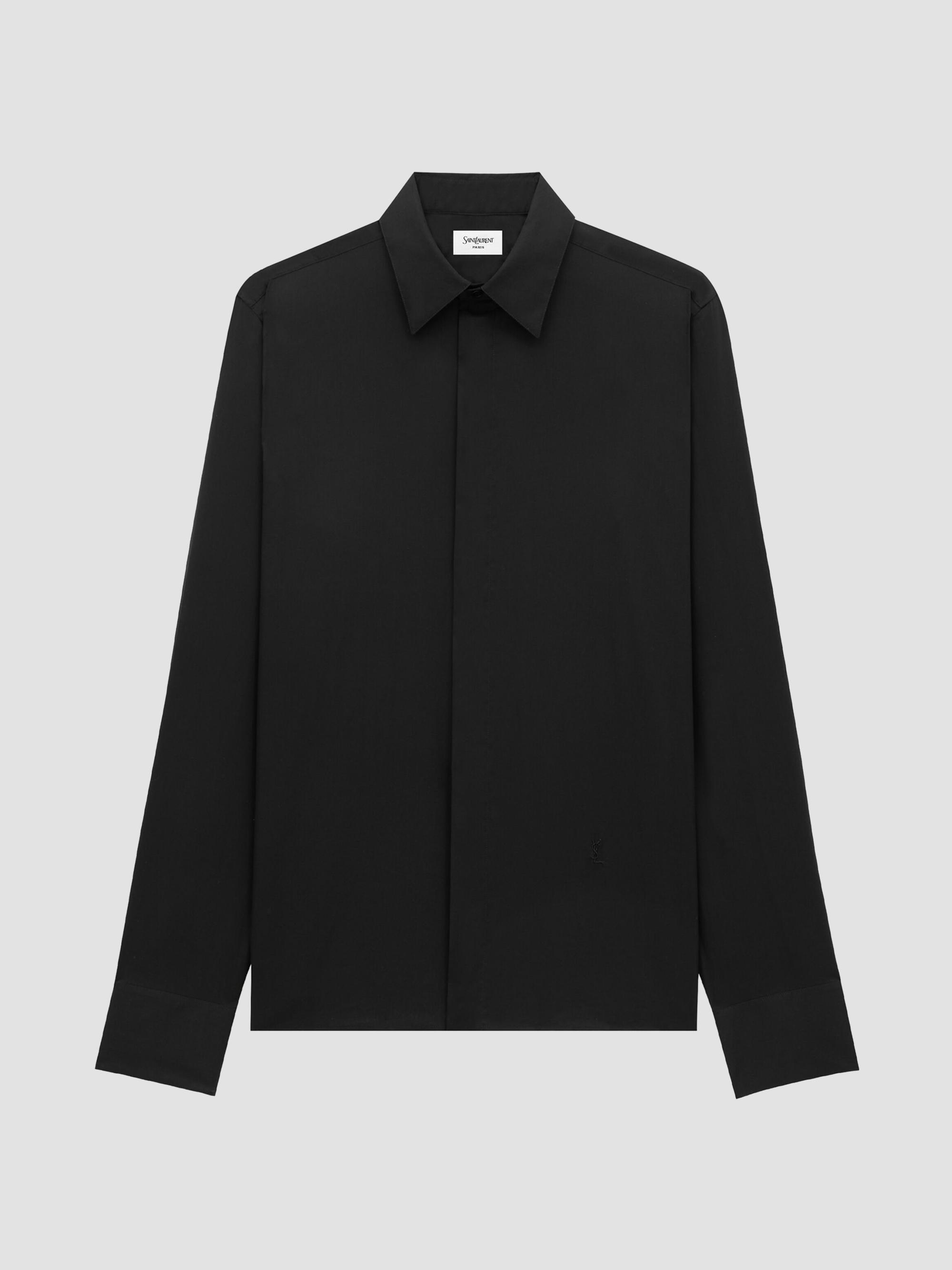 Saint Laurent Shirt in Silk Satin-Back Crepe | Saks Fifth Avenue