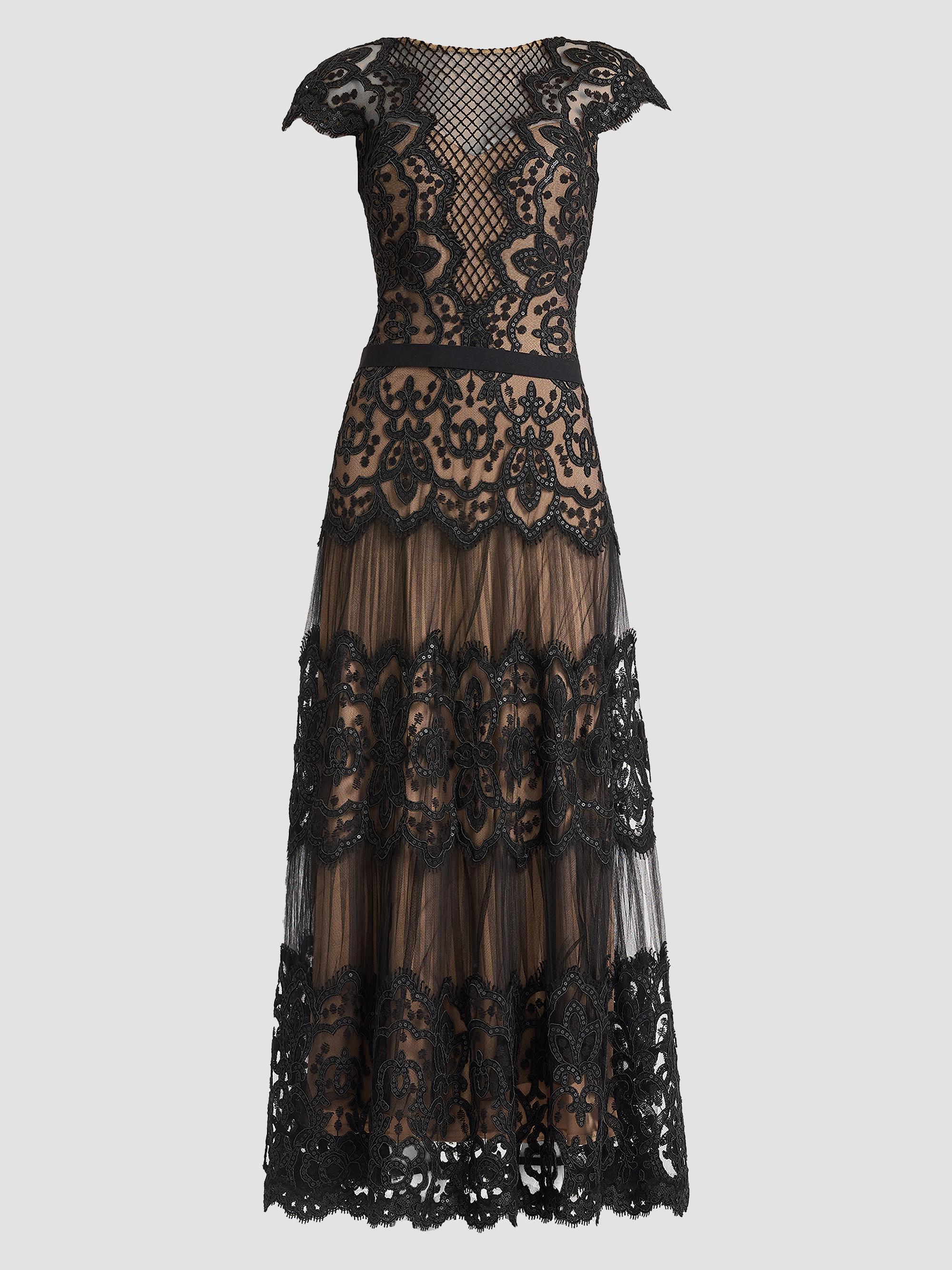 plunge neck tiered ruffle cocktail dress sho by tadashi shoji Minidress Variants:4 Small Centerpieces collection_Ready To Wear Shown on a 5 vintage a line white Mini dress