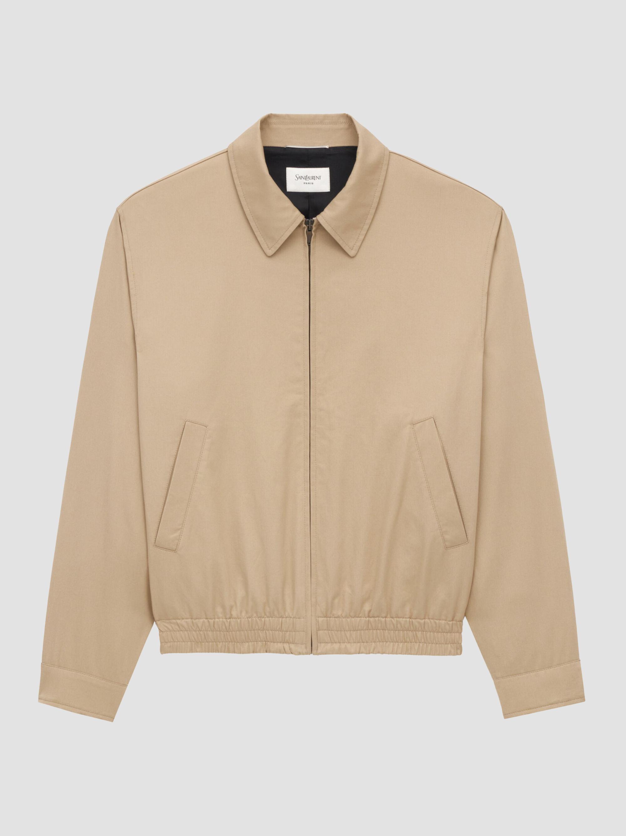 Saint Laurent Men's Short Jacket in Cotton Serge - Beige Coquille | Thumbnail 4