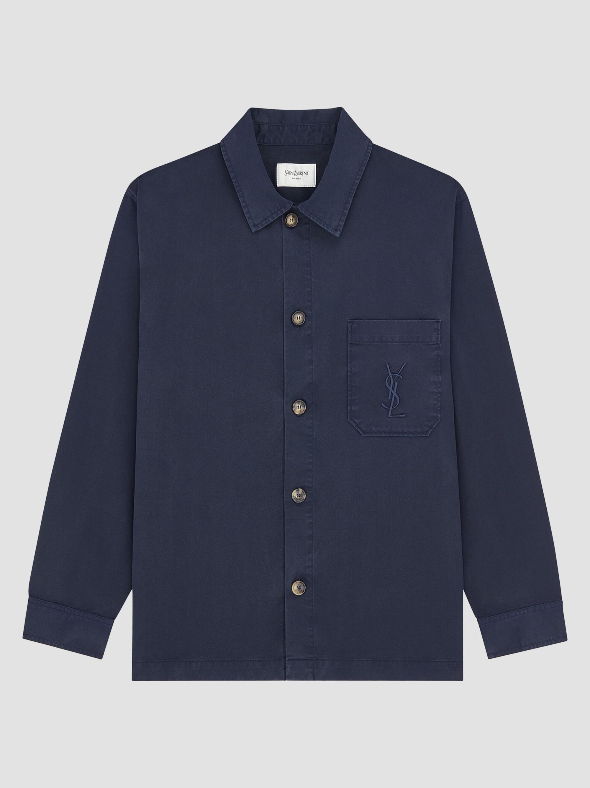 Saint Laurent Shirt in Striped Silk Satin | Saks Fifth Avenue