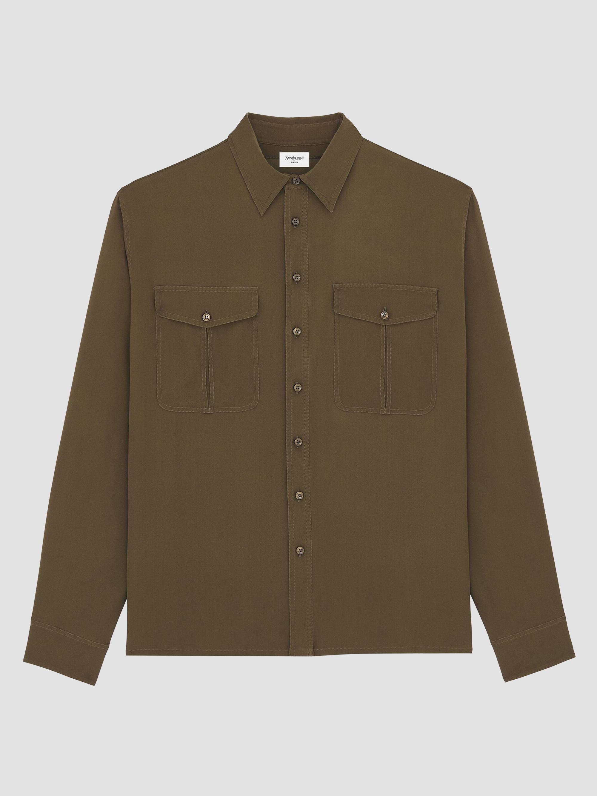トップス SAINT LAURENT double cuffs silk shirt 39 Saint Laurent Shirt in Silk Satin-Back Crepe | Saks Fifth Avenue
