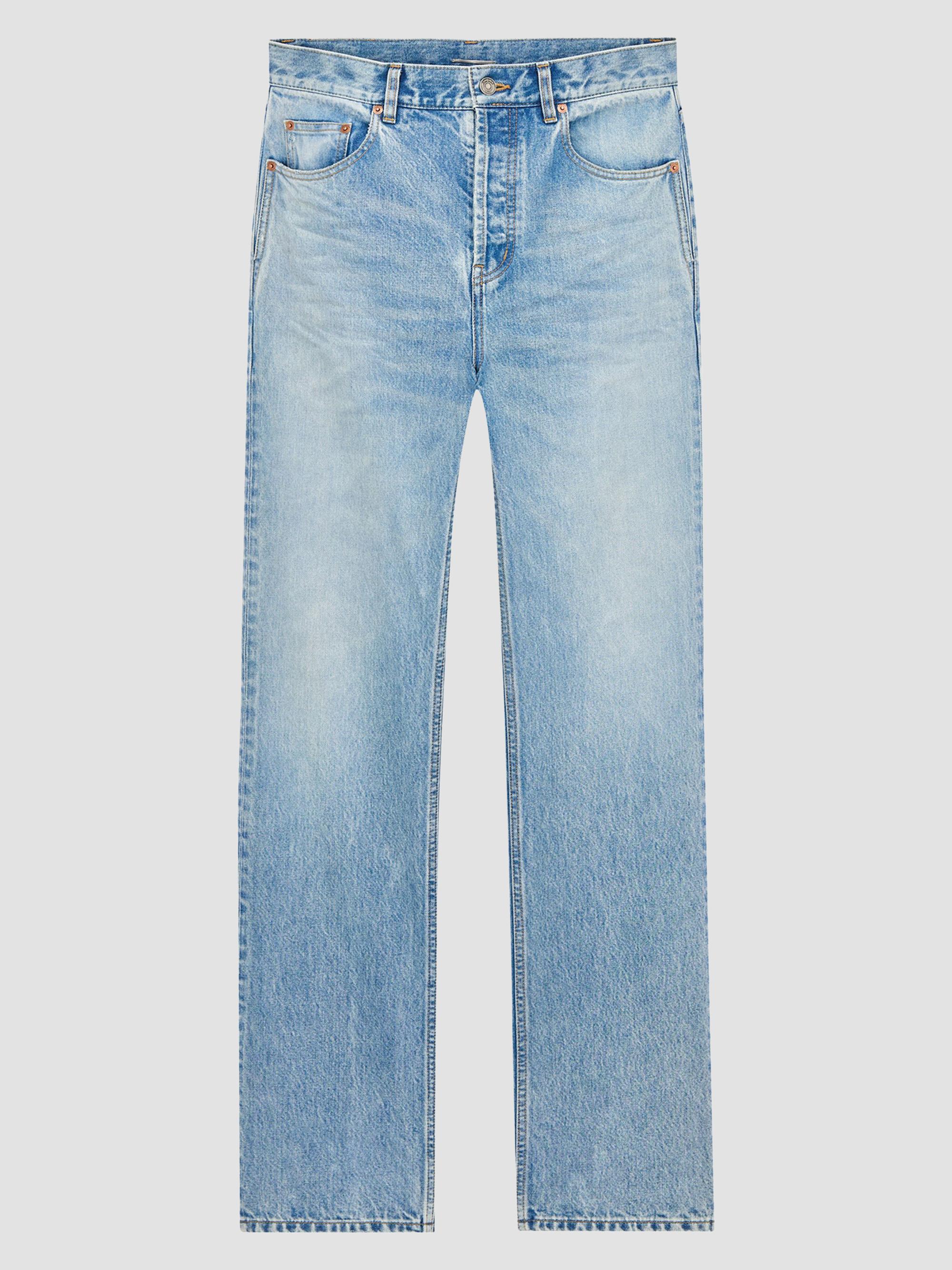 Saint Laurent Men's Baggy Mid Rise Jeans - Blue Salt | Thumbnail 8