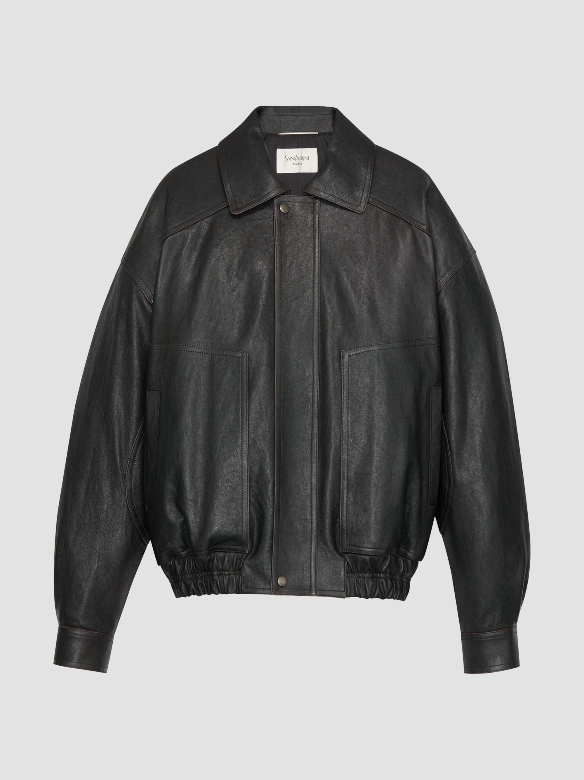 Saint Laurent Men's Jacket in Grained Lambskin - Reglisse | Thumbnail 5
