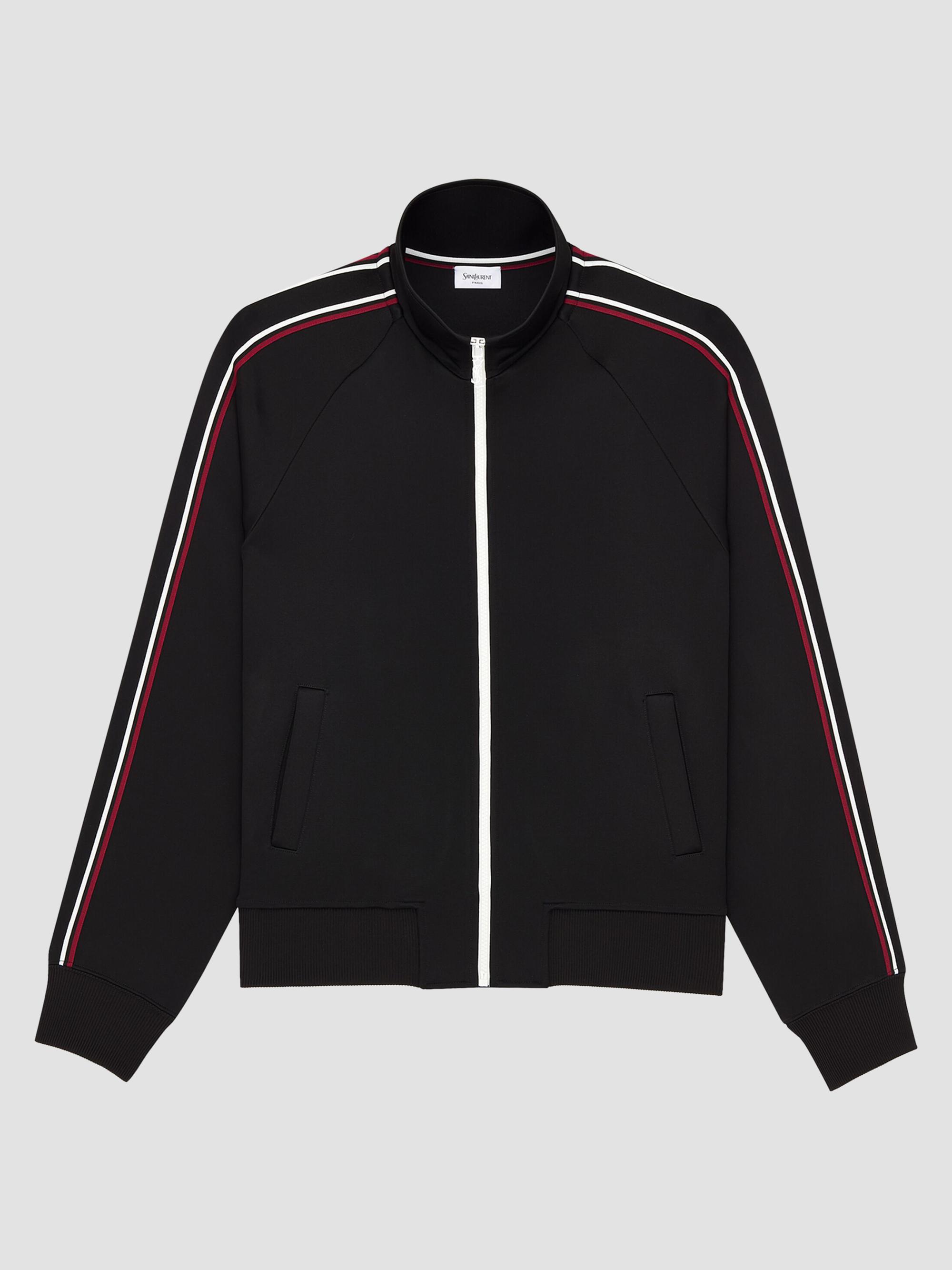 Saint Laurent Men's Cassandre Track Jacket in Jersey - Noir | Thumbnail 7