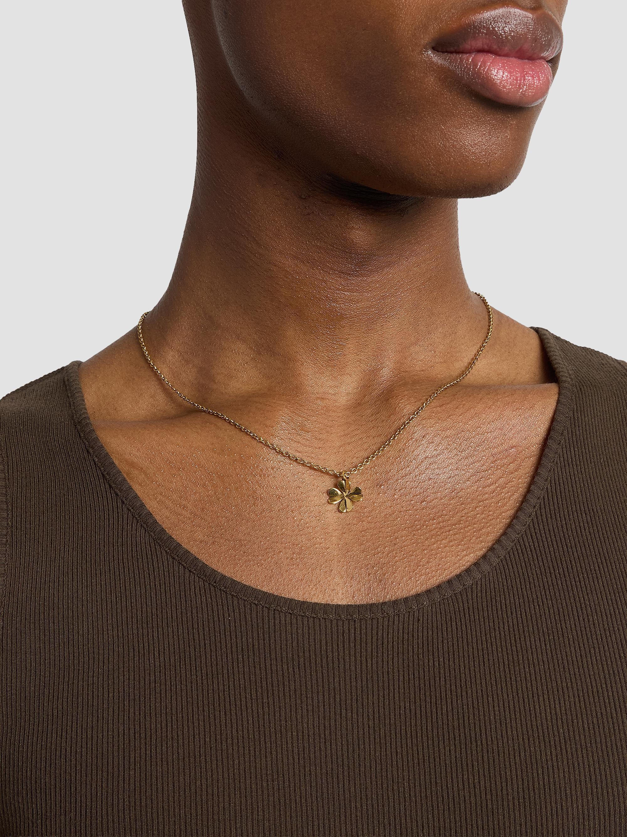 Saint Laurent Clover Necklace in Metal | Saks Fifth Avenue